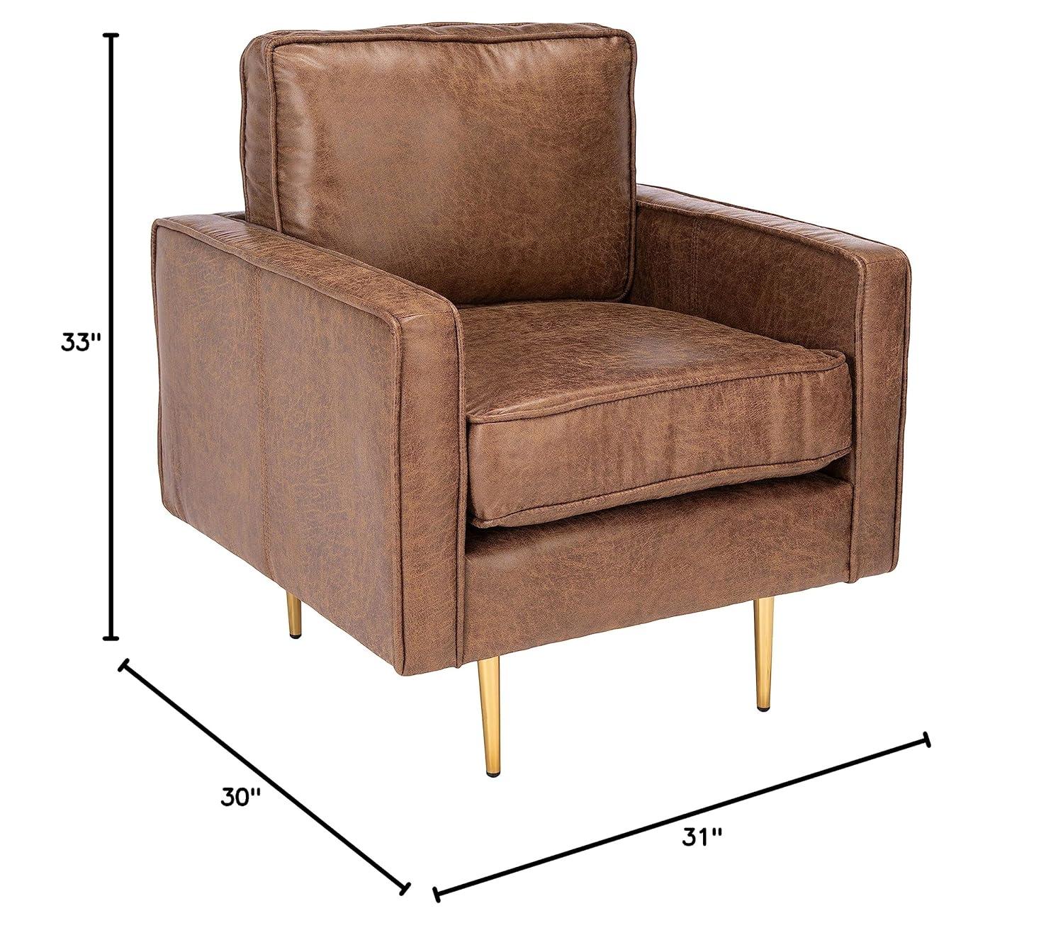 Paityn Accent Chair - ACH2000 - Brown/Gold - Safavieh