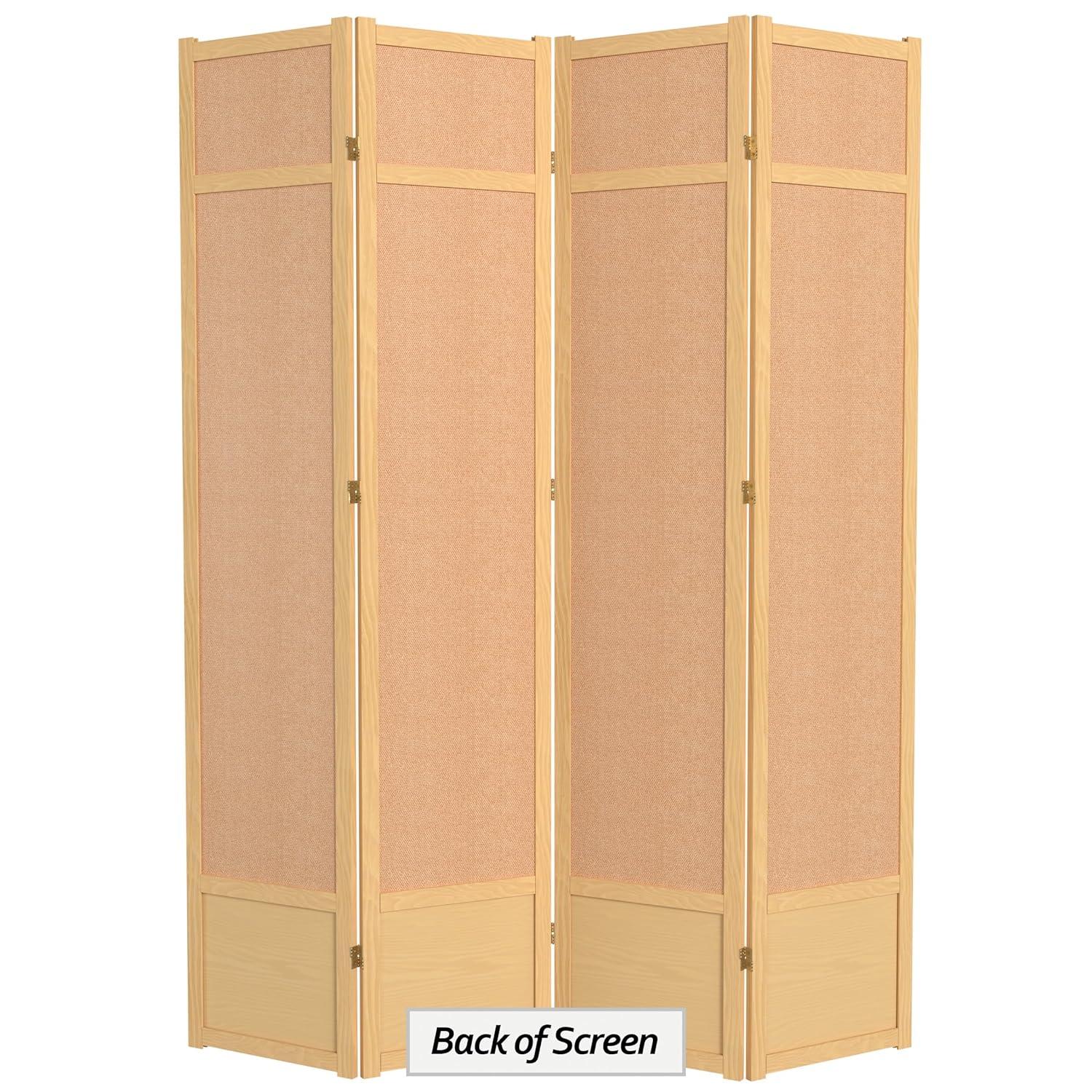Oriental Furniture 7 Ft Tall Jute Shoji Screen, natural, 3 panel
