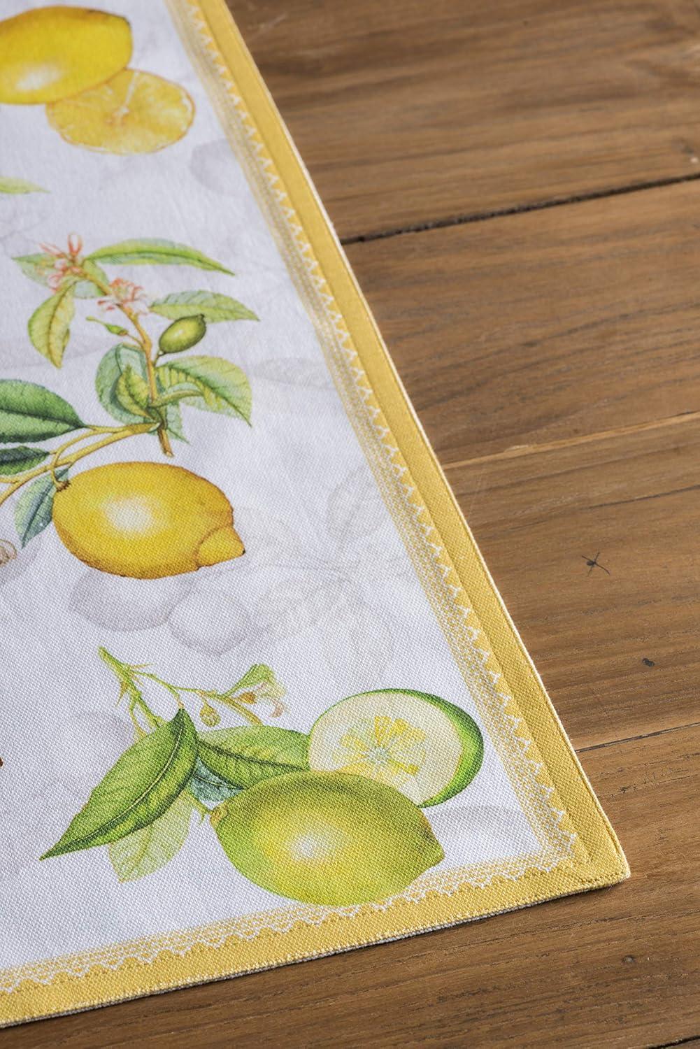 Maison d' Hermine Placemats Set of 4 100% Cotton Washable Cloth Place Mats, Reusable Table Mats for Kitchen Dining Decoration, Party, Wedding, Restaurant Spring/Summer (Limoncello, 13" x 19")