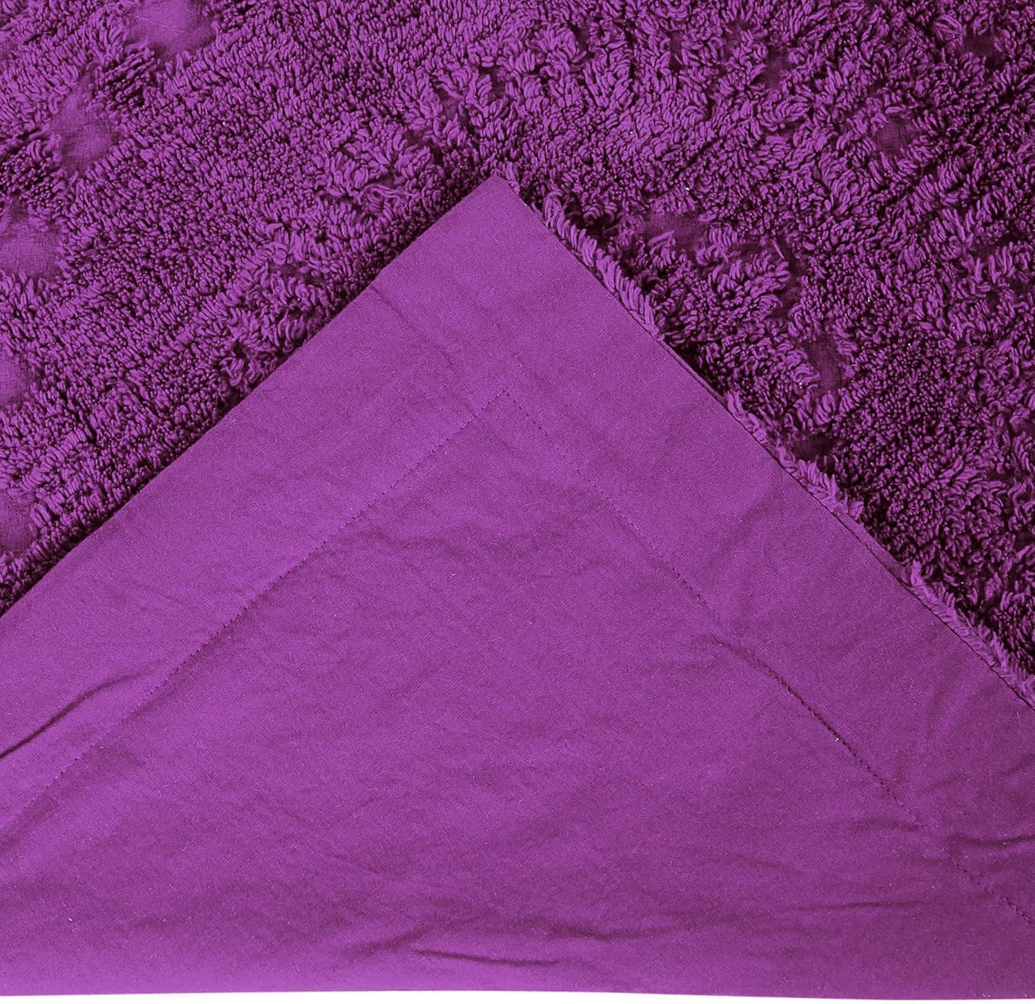 King Rio Collection 100% Cotton Tufted Unique Luxurious Floral Design Pillow Sham Plum - Better Trends