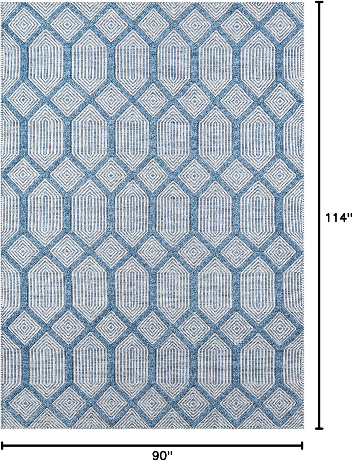 Langdon Cambridge Hand Woven Wool Area Rug Blue - Erin Gates by Momeni