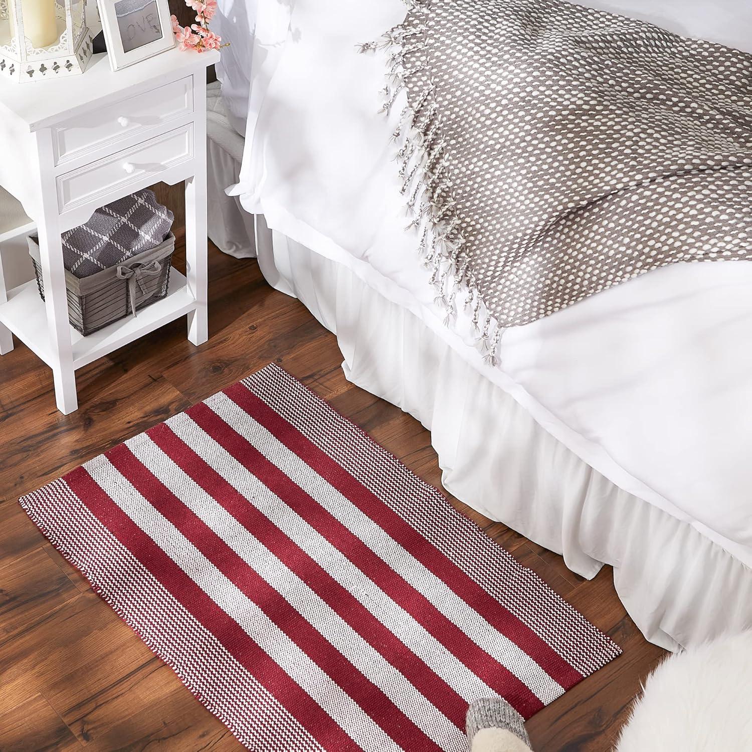 Flatweave Cotton Striped Rug