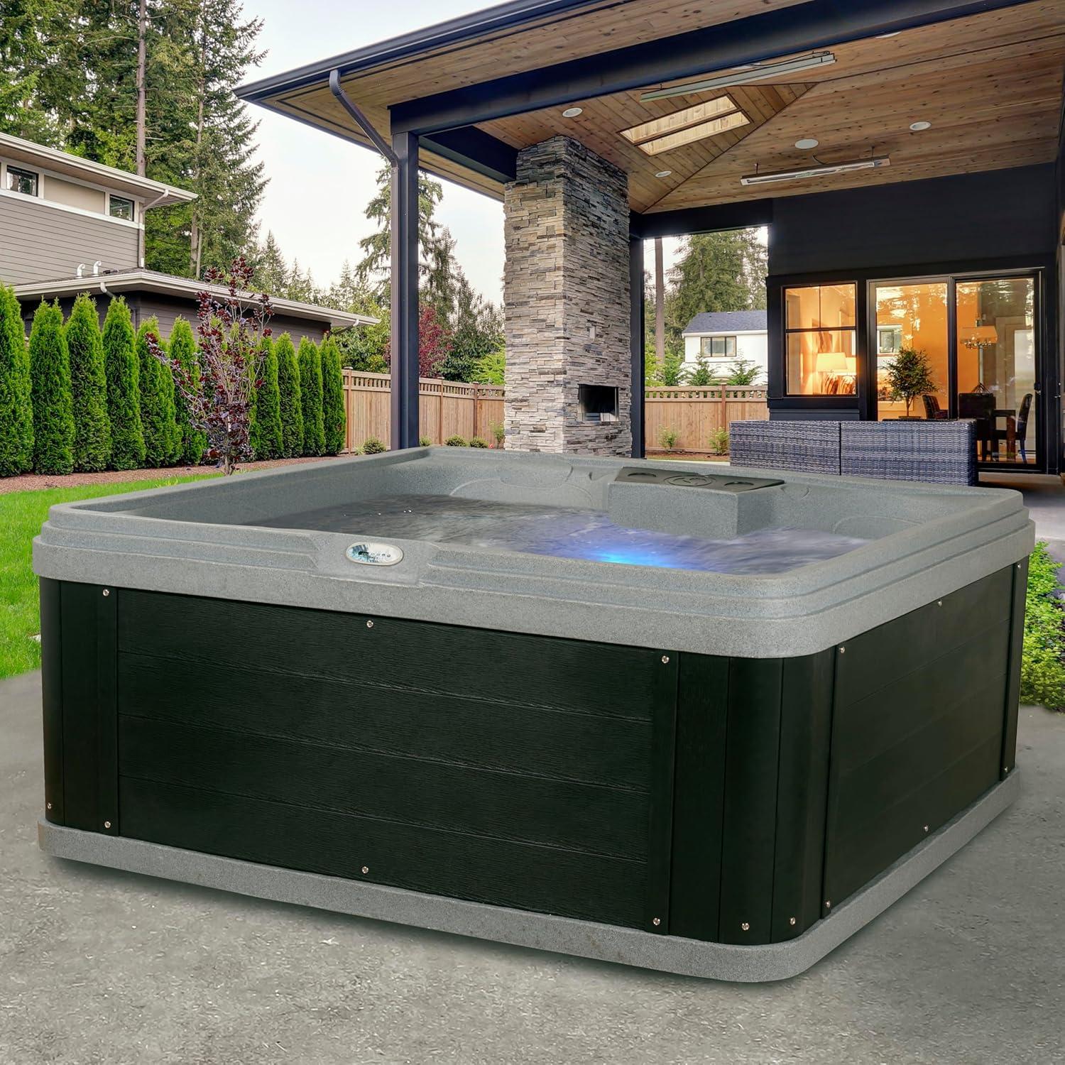 Aqualife® by Strong Spas® Ariana™ 6-Person 30-Jet Lounger Hot Tub Spa with Built-In Ice Bucket, 5 BHP 2-Speed Pump, LED Lighting, 4kW Stainless Steel Heater and Ozonator, Insulated Cover Included & Reviews | Wayfair