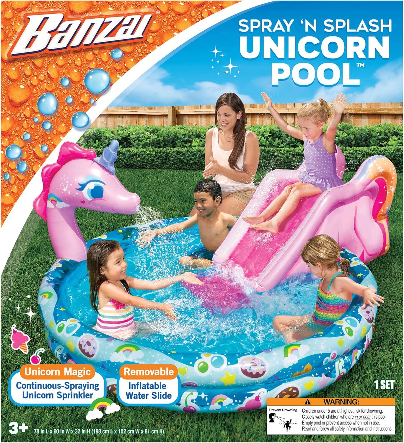 Banzai Plastic Round Kiddie Pool 32.5'' H x 60'' W x 78'' L