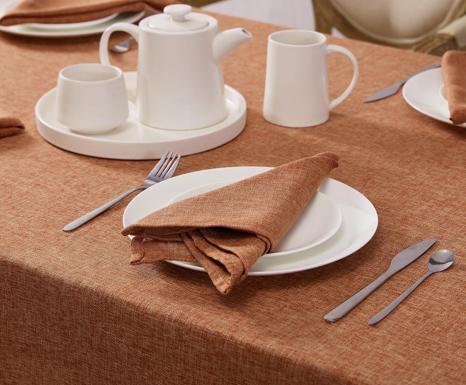 Laura Ashley Harper Luxuriously Smooth Fabric Napkins for Formal or Casual Dining, Holiday, Banquet, Wedding or Party, Set of 6 Napkins, Spice