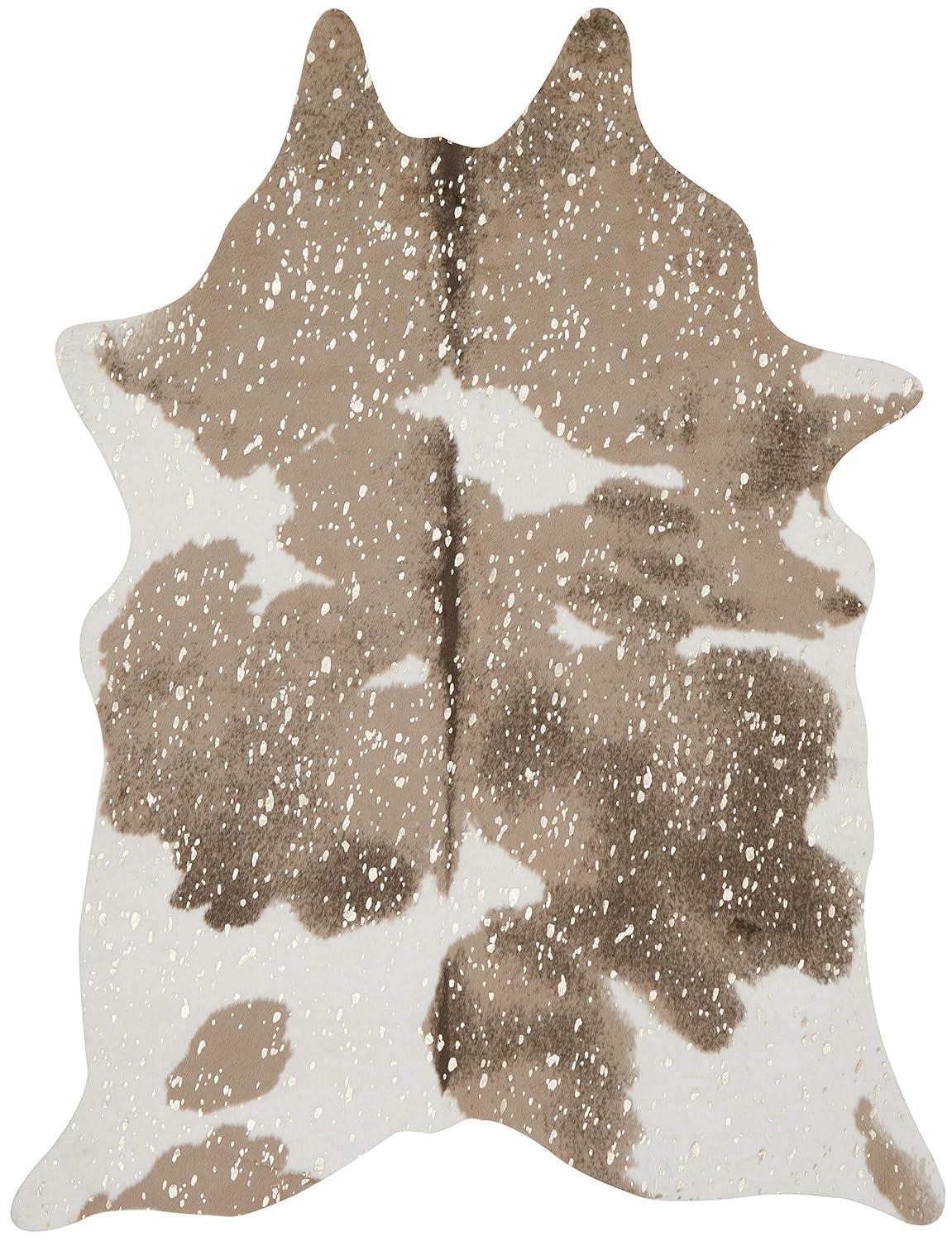Loloi II Bryce Faux Cowhide Taupe / Champagne Area Rug