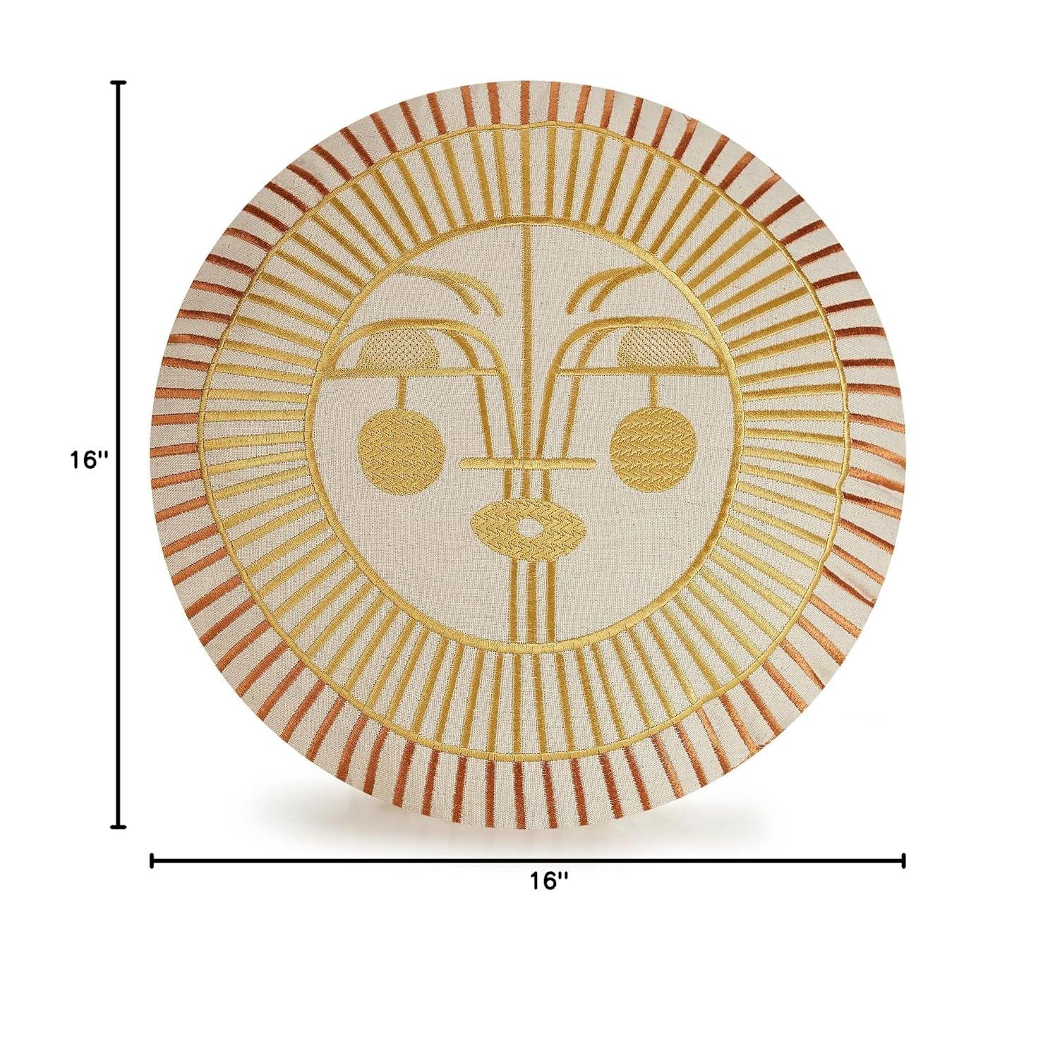 Jungalow Ayo Embroidered Round Pillow Cover & Insert