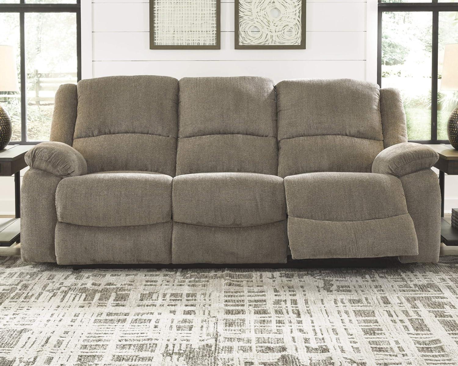 Signature Design by Ashley Draycoll Power Reclining Sofa in Pewter