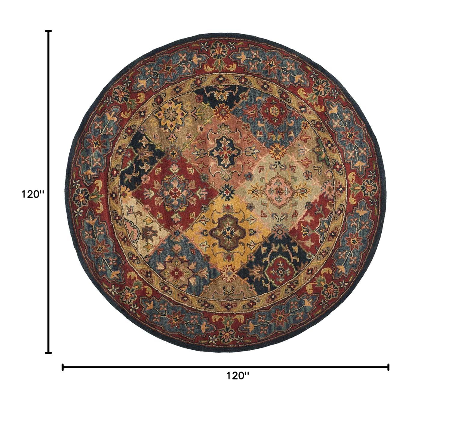SAFAVIEH Heritage Trudi Traditional Wool Area Rug, Red/Multi, 10' x 10' Round