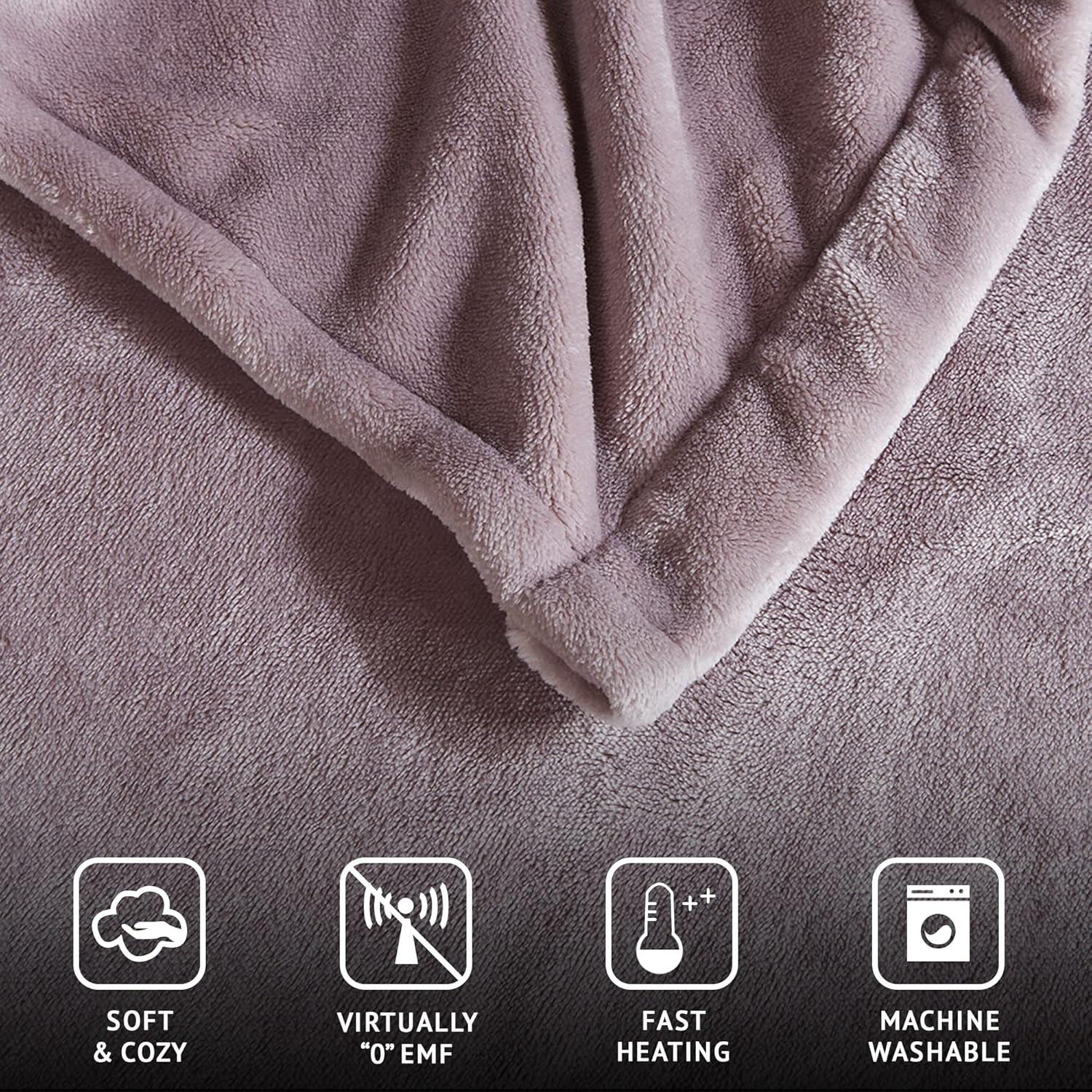 Beautyrest Heated Plush Oversized Throw
