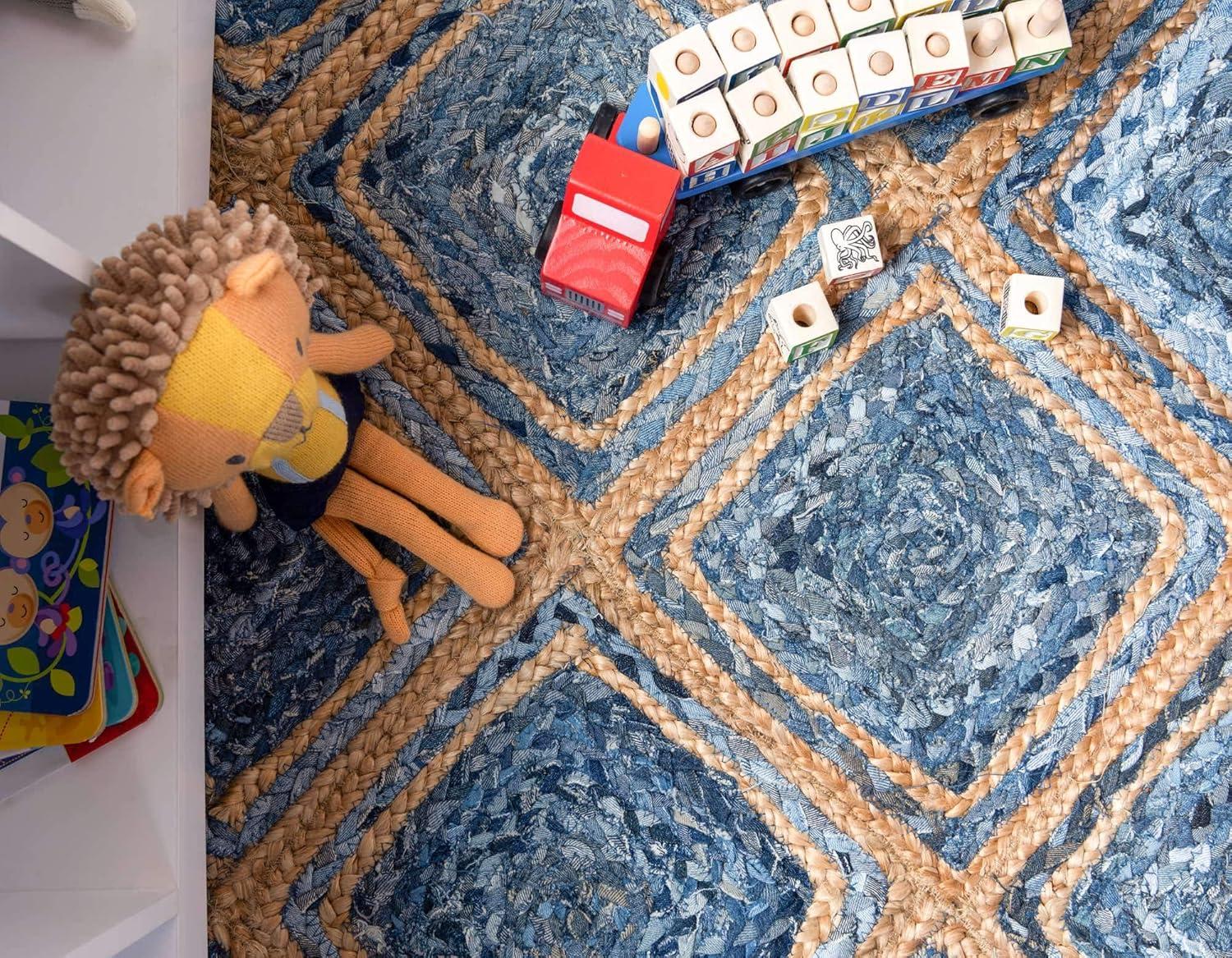 Unique Loom Braided Jute Bengal Geometric Indoor Braided Area Rug