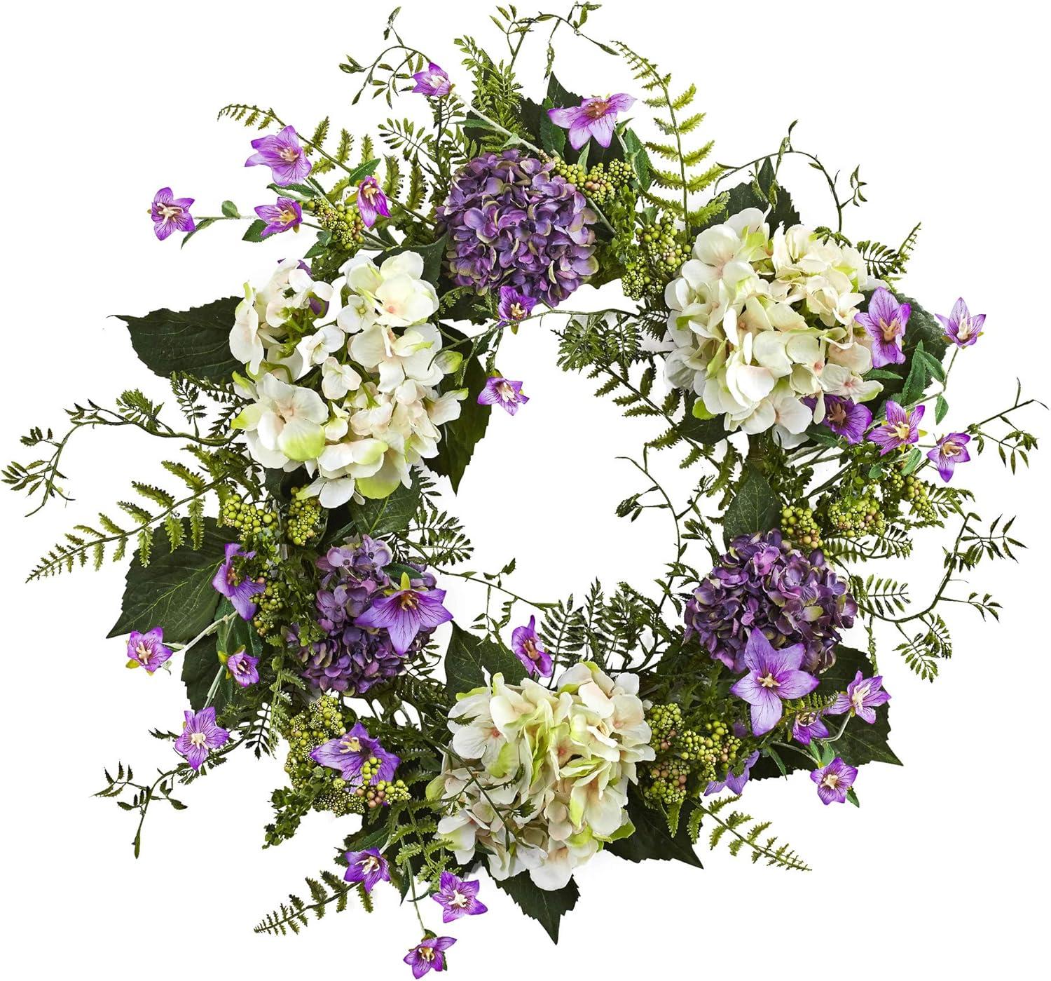 18.5" Spring Floral Artificial Front Door Wreath