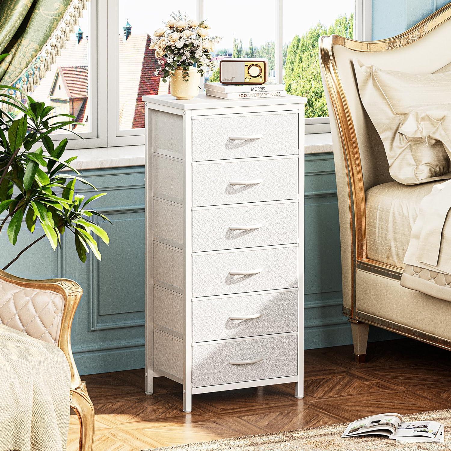 6 Drawer Dresser for Bedroom, Tall Dresser & Chests of Drawers, Fabric Dresser for Closet