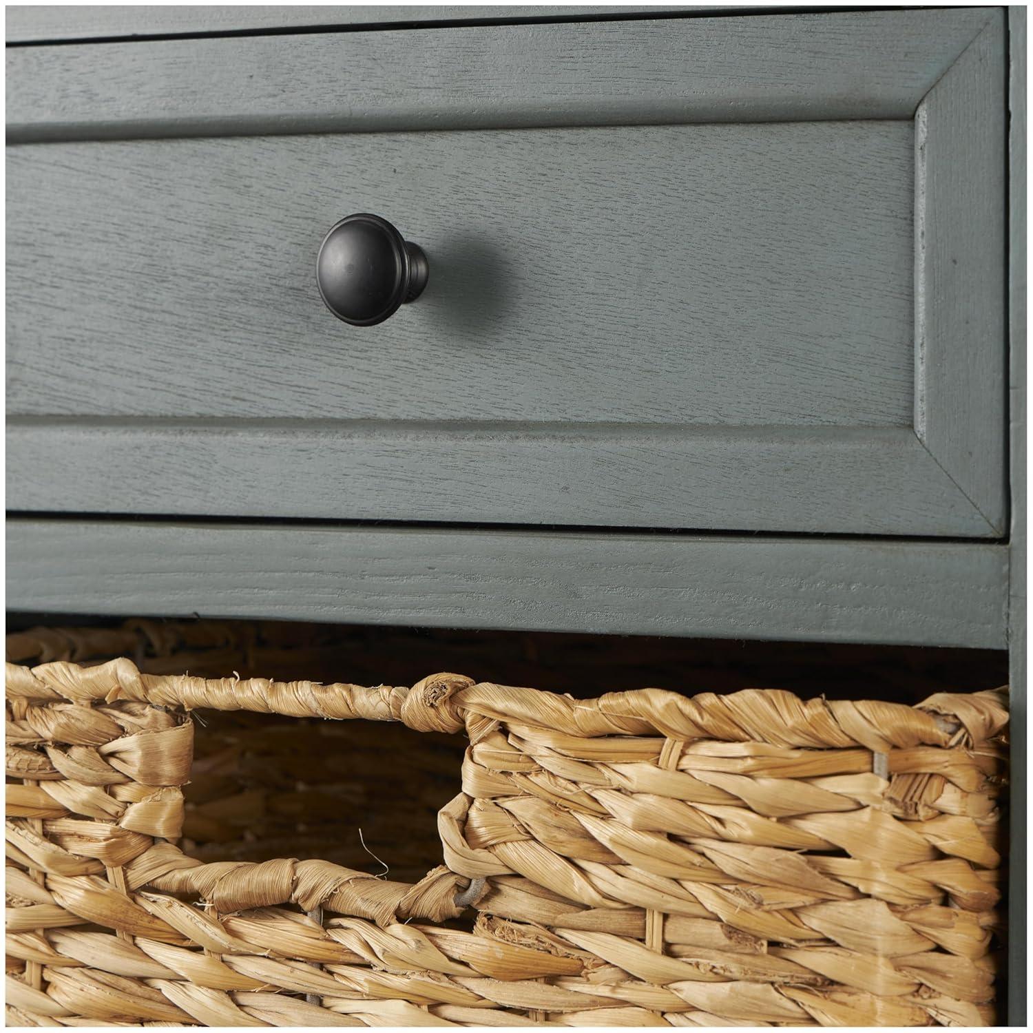 Wooden Side Chest with Wicker Drawers Brown - Olivia & May