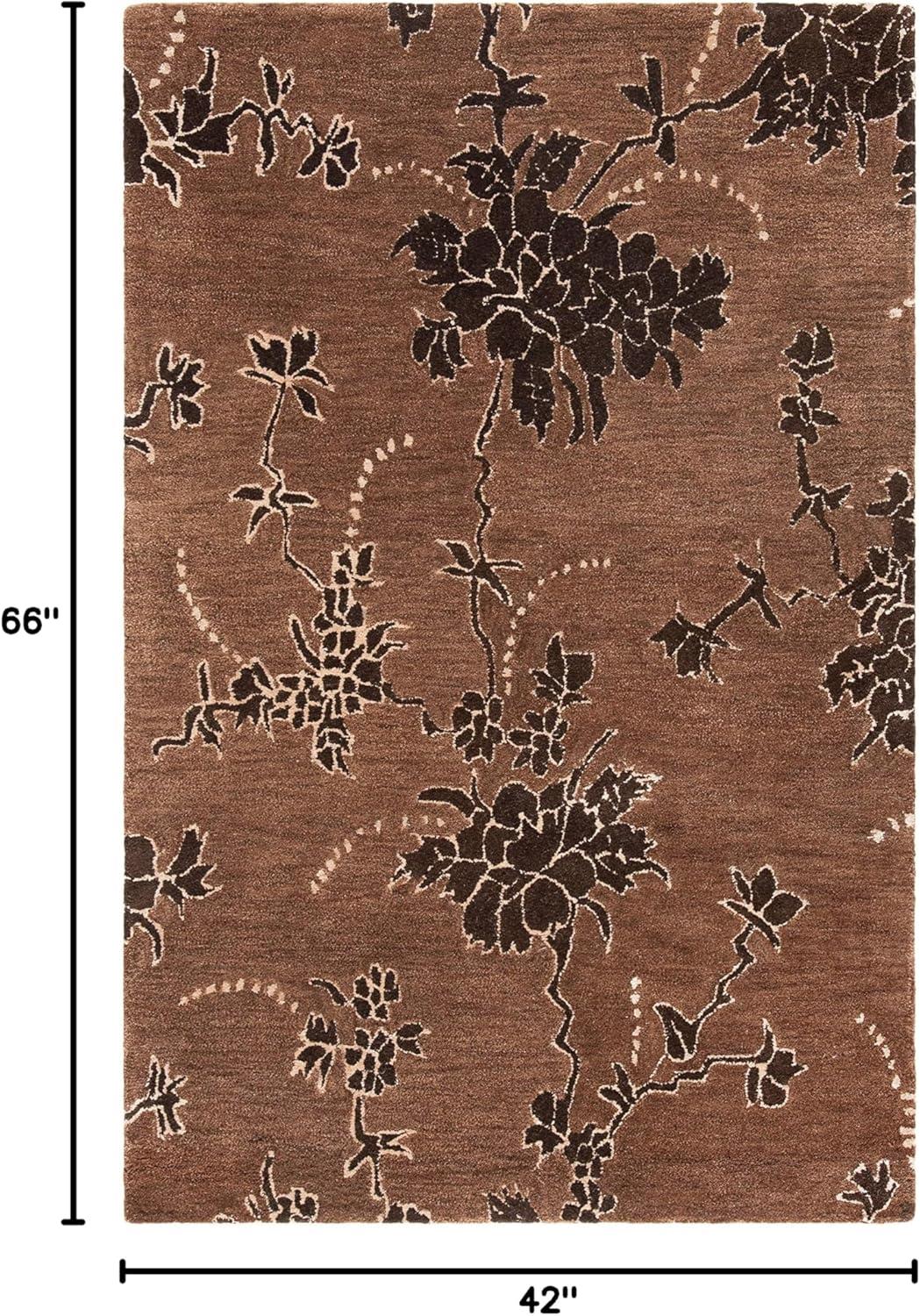 SAFAVIEH Soho Anabel Floral Wool Area Rug, Brown, 3'6" x 5'6"