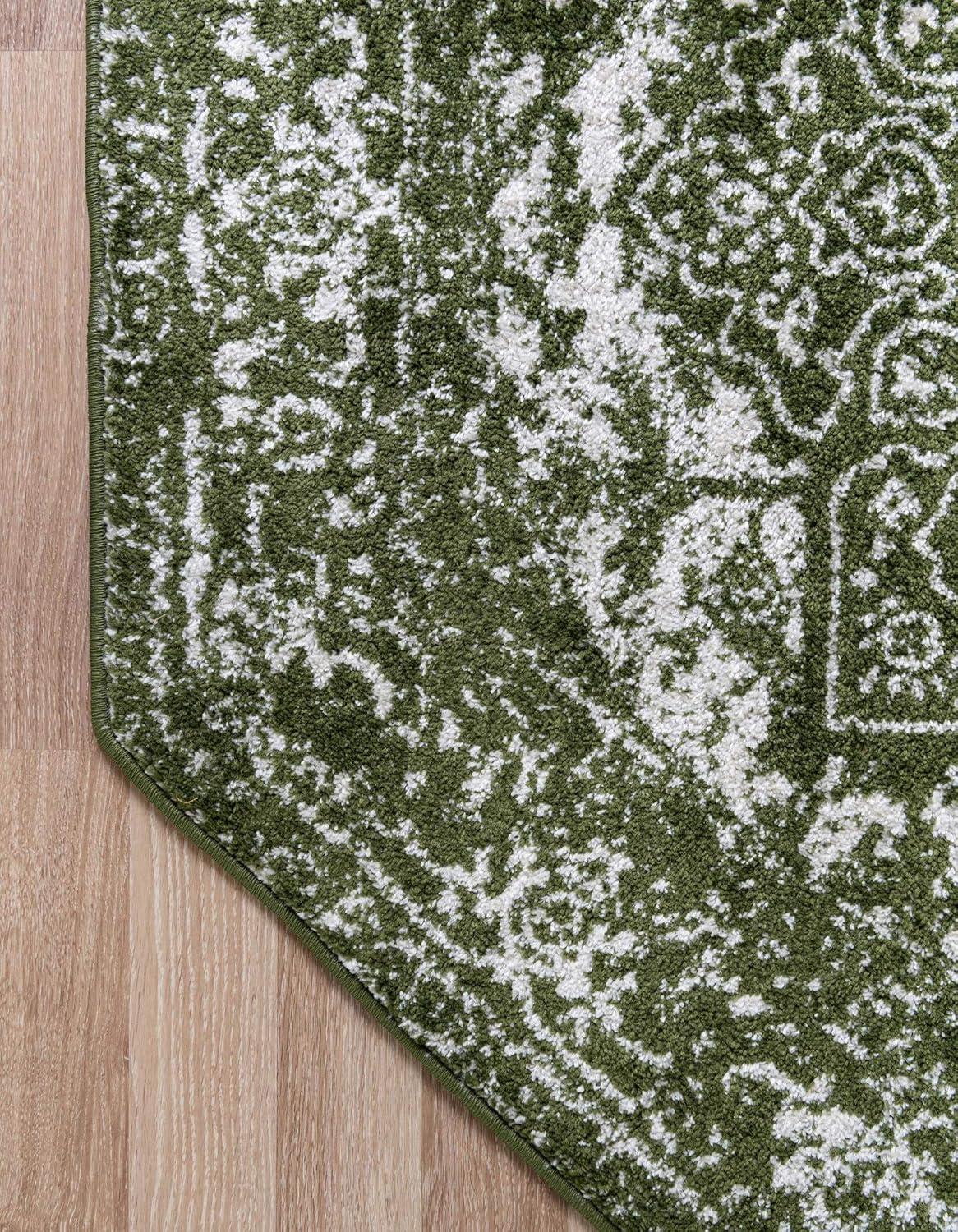 Unique Loom Richmond Collection Area Rug - Medallion (5' 3" Octagon Aqua/Ivory)