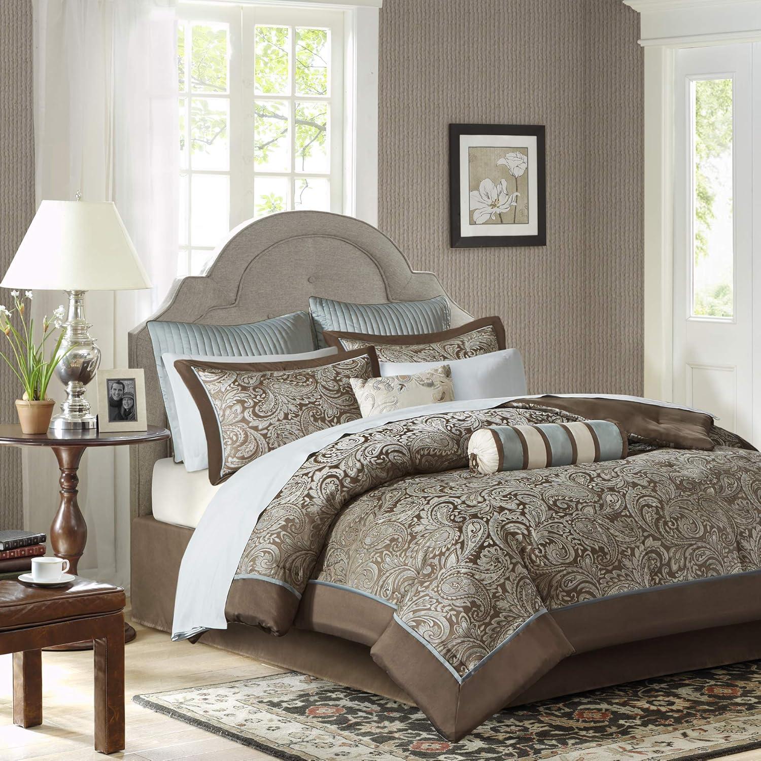 Madison Park Aubrey 12 Piece Comforter Set with Cotton Bed Sheets