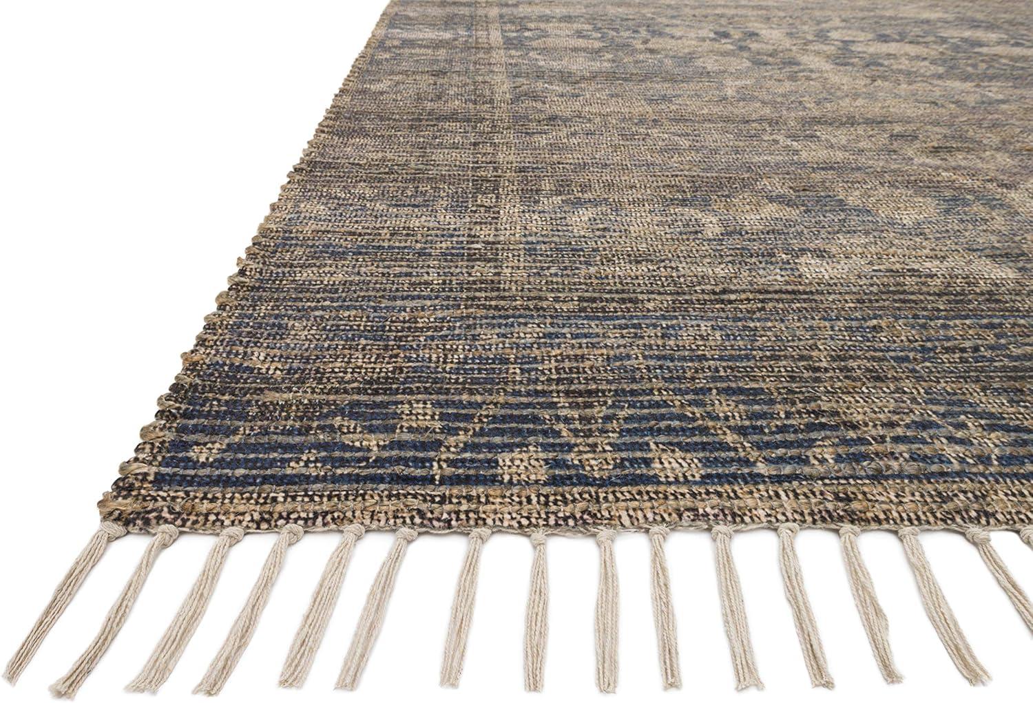 Justina Blakeney x Loloi Cornelia Collection Indigo / Natural TRANSITIONAL Area Rug 18" x 18" Sample