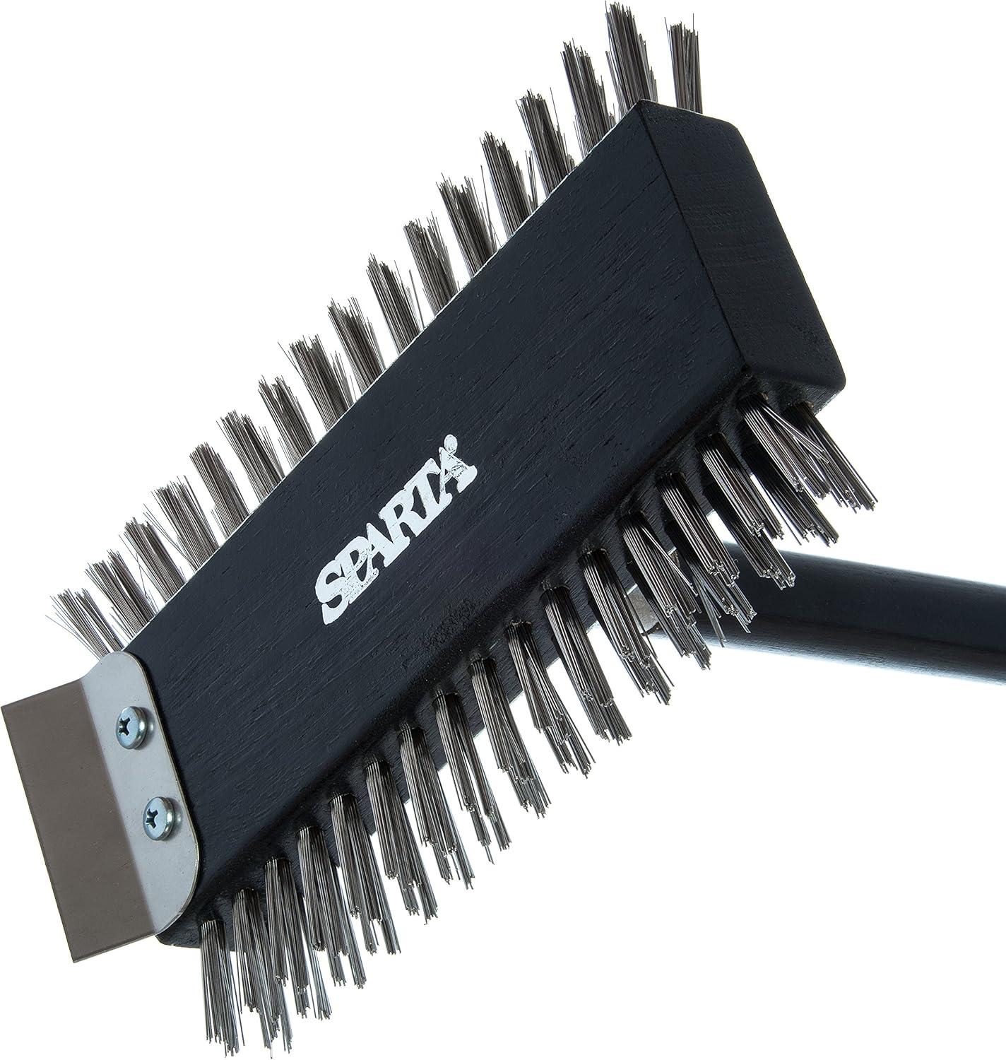 Carlisle 4029000 Sparta Broiler Master Grill Brush & Scraper with 30.5 in. Handle