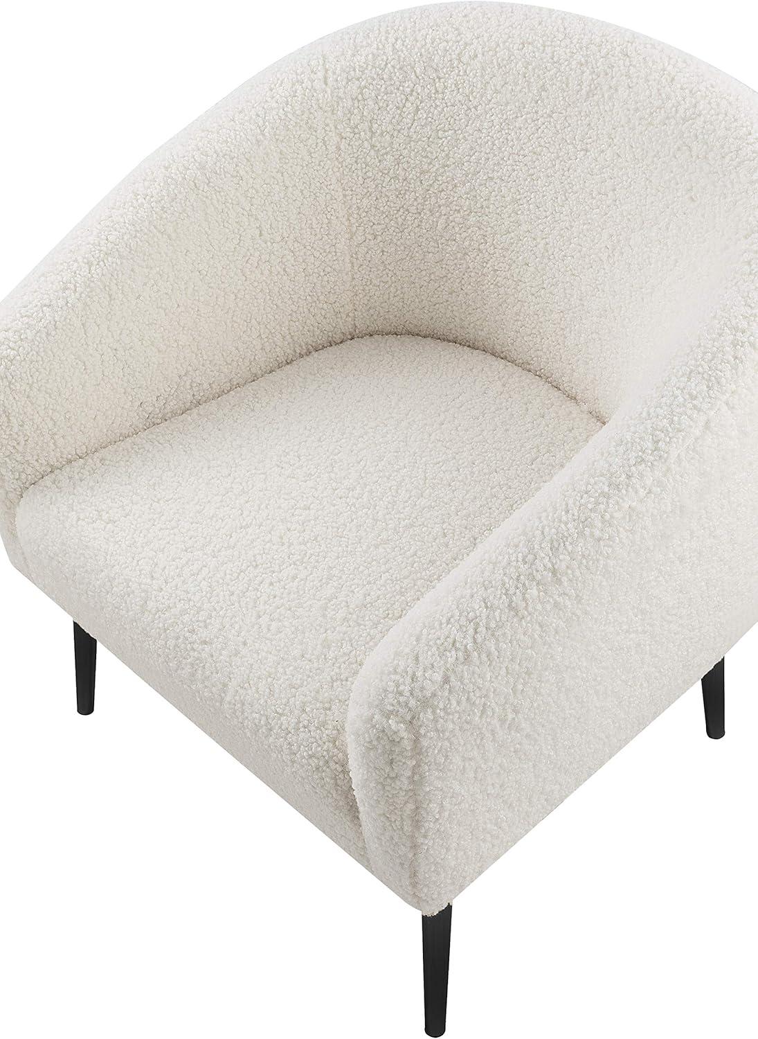Meridian Furniture Barlow Faux Sheepskin Fur Accent Chair with Gold Legs