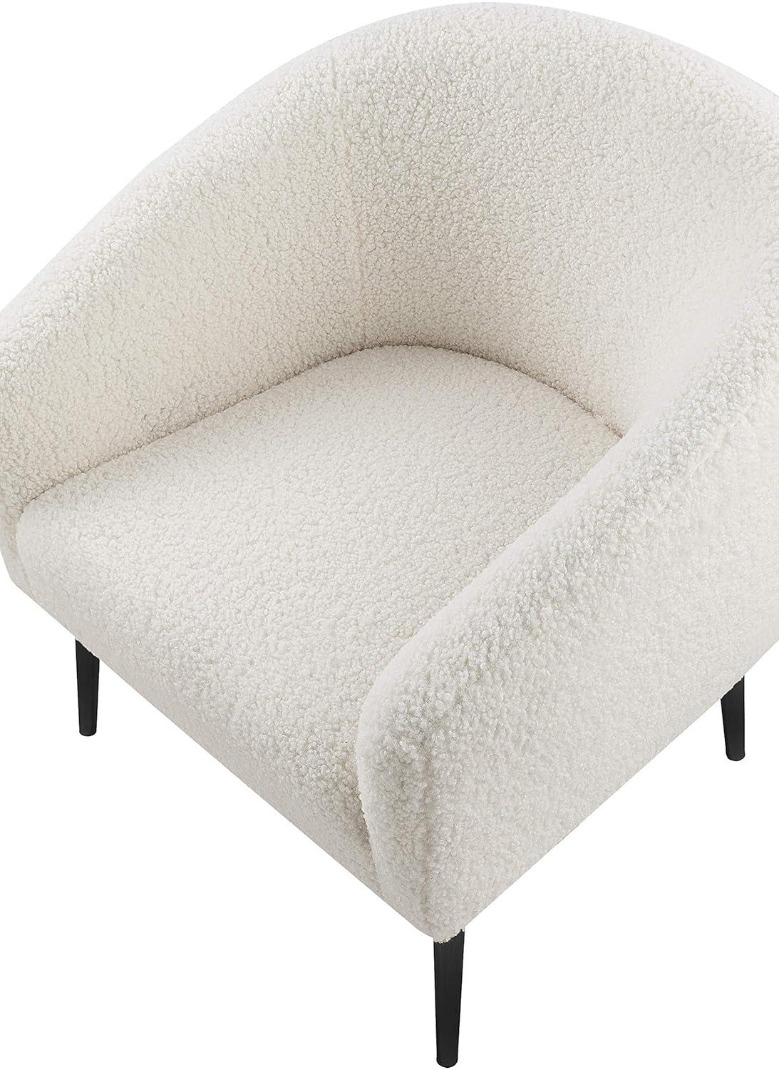 Meridian Furniture Barlow Faux Sheepskin Fur Accent Chair with Gold Legs