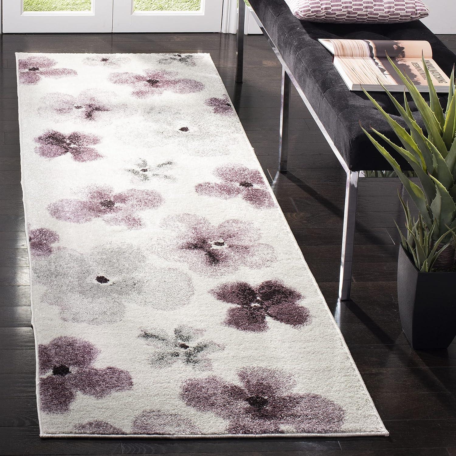Adirondack ADR123 Power Loomed Area Rug - Ivory/Purple - 5'1"x7'6" - Safavieh.