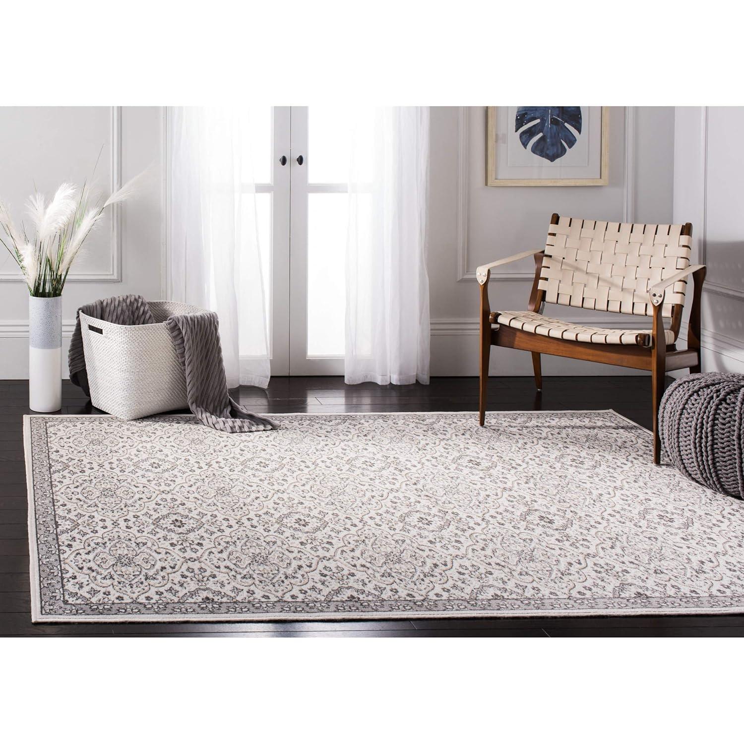 Montage MTG283 Power Loomed Indoor/Outdoor Area Rug - Ivory/Grey - 5'1"x7'6" - Safavieh.