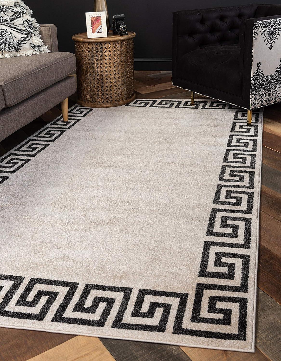 Barreto Geometric Beige/Black Area Rug