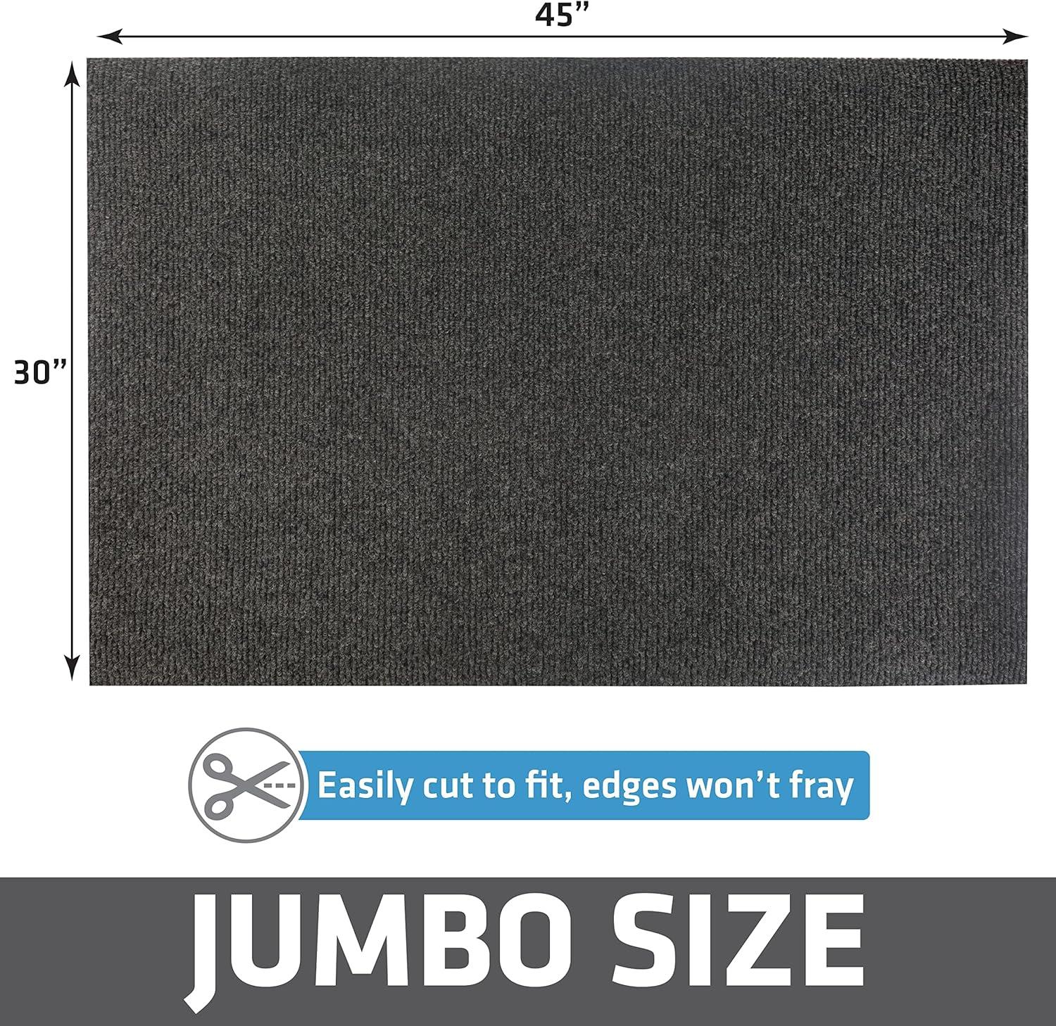 Jumbo Dark Grey Plush Cat Litter Trapping Mat