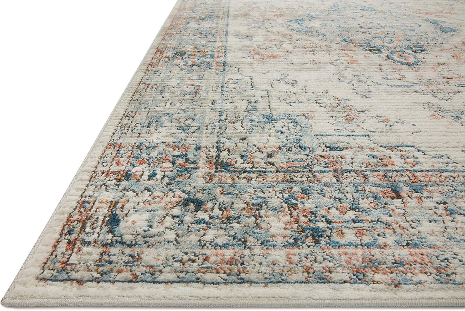 Loloi II Bianca Collection BIA-10 Ivory / Ocean, Abstract Area Rug 2'-8" x 4'