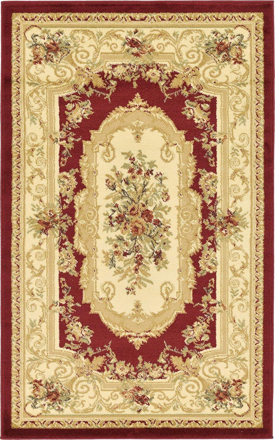 Unique Loom Versailles Collection Area Rug - Henry (3' 3" x 5' 3" Rectangle Red/Brown)