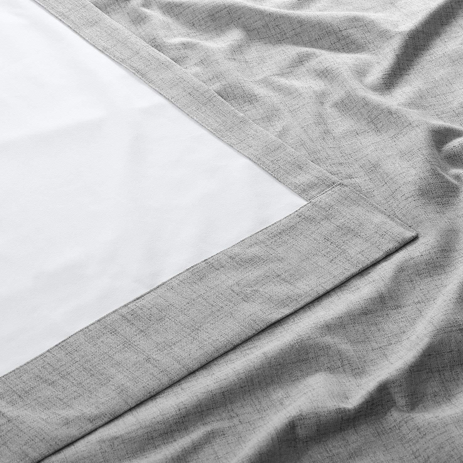 HPD Half Price Drapes Grommet Blackout Curtains for Bedroom Thermal Cross Linen 50 X 84 (1 Panel), FLCW-CBO1911-84-GR, Millennial Grey