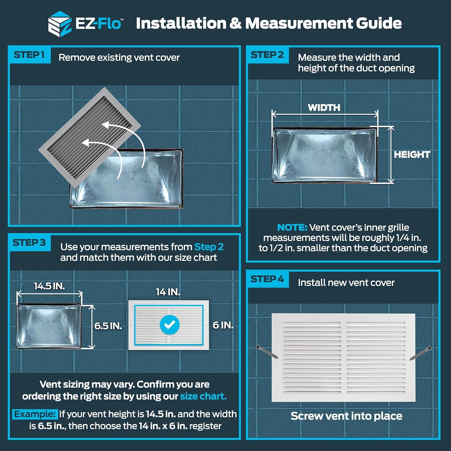 14 in. x 6 in. Steel Return Air Grille, White