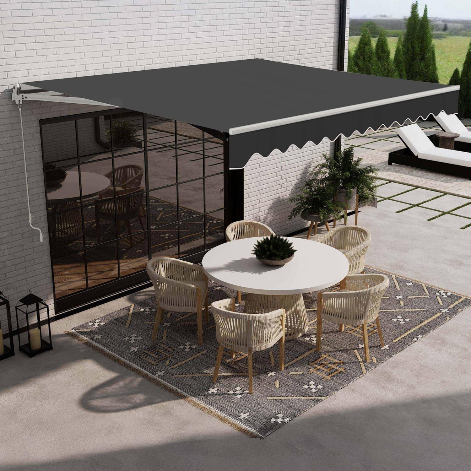 ALEKO AWM13X10BK81 Retractable Motorized Patio 13 x 10 feet Awning Black