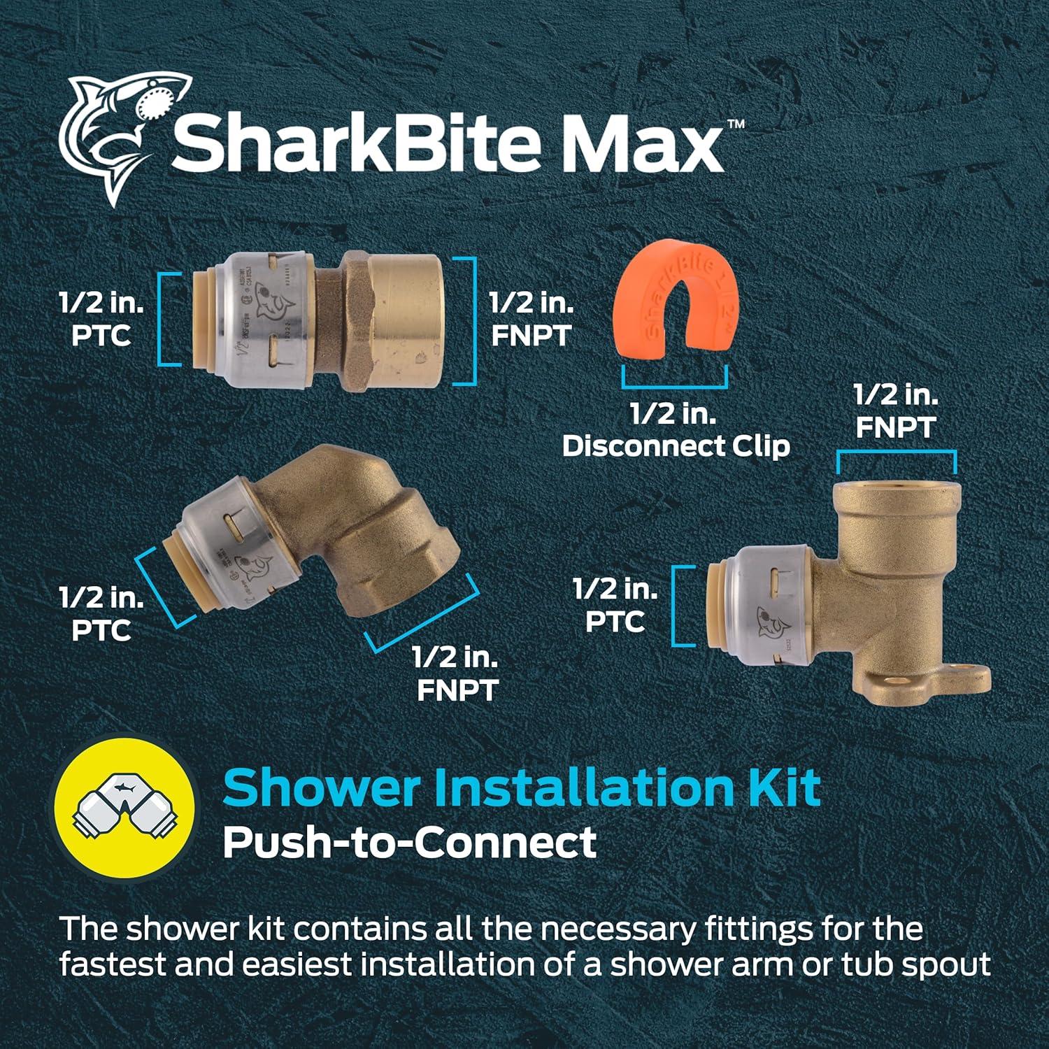 Brass Push Fit Plumbing Fittings Kit for Shower and Tub