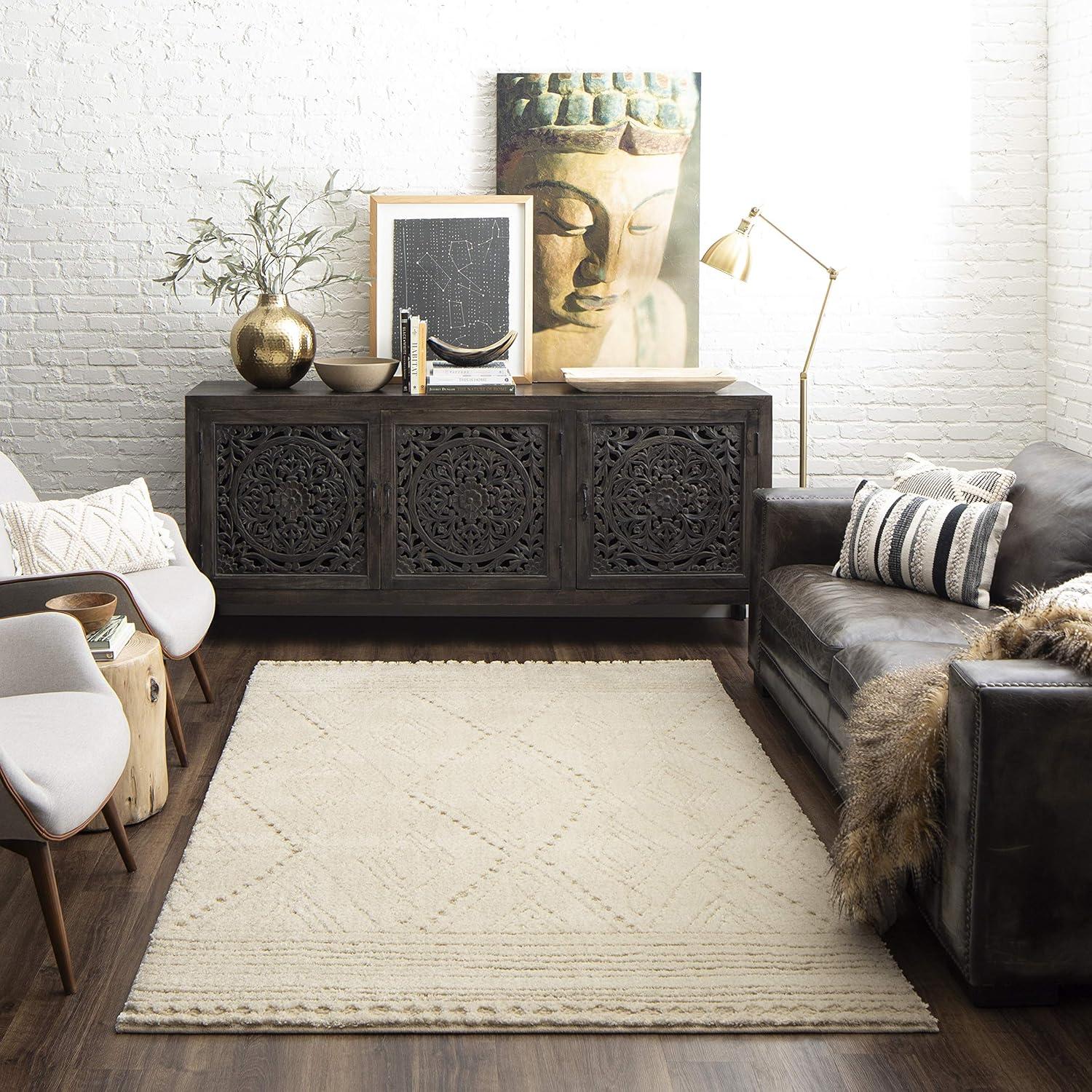 Mohawk Home Vado Geometric Woven Indoor Area Rug, Cream, 4' x 6'