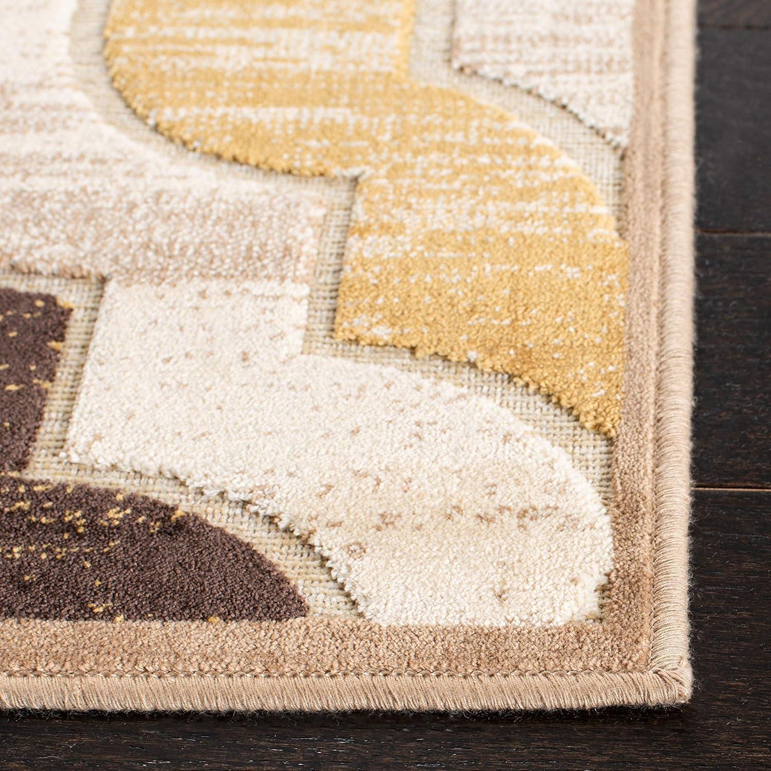 SAFAVIEH Paradise Lakisha Geometric Tessellation Area Rug, Taupe/Multi, 5'3" x 7'6"
