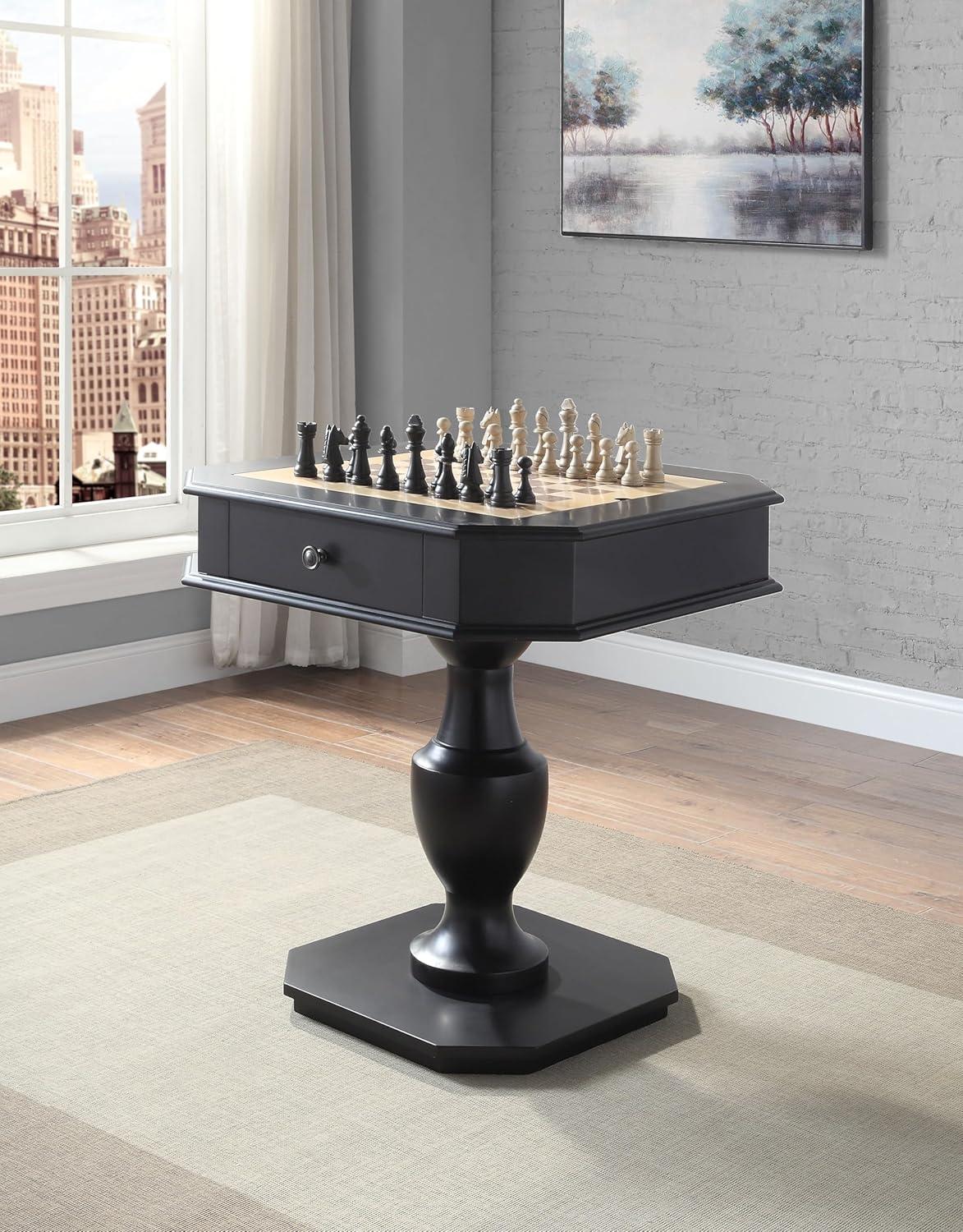 ACME Galini 2-Drawer Wooden Game Table in Black