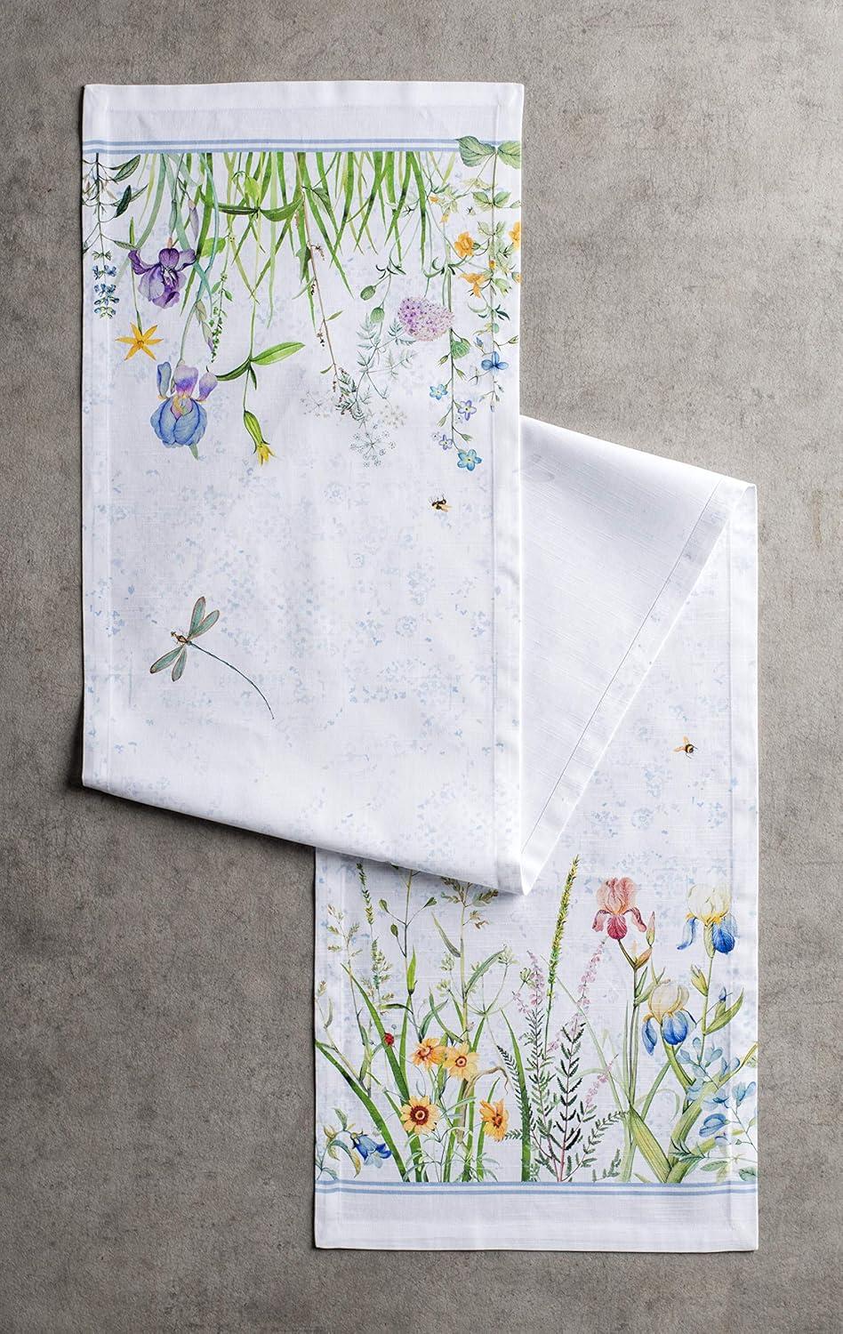 Floral Meadow 14.5" x 108" Cotton Table Runner