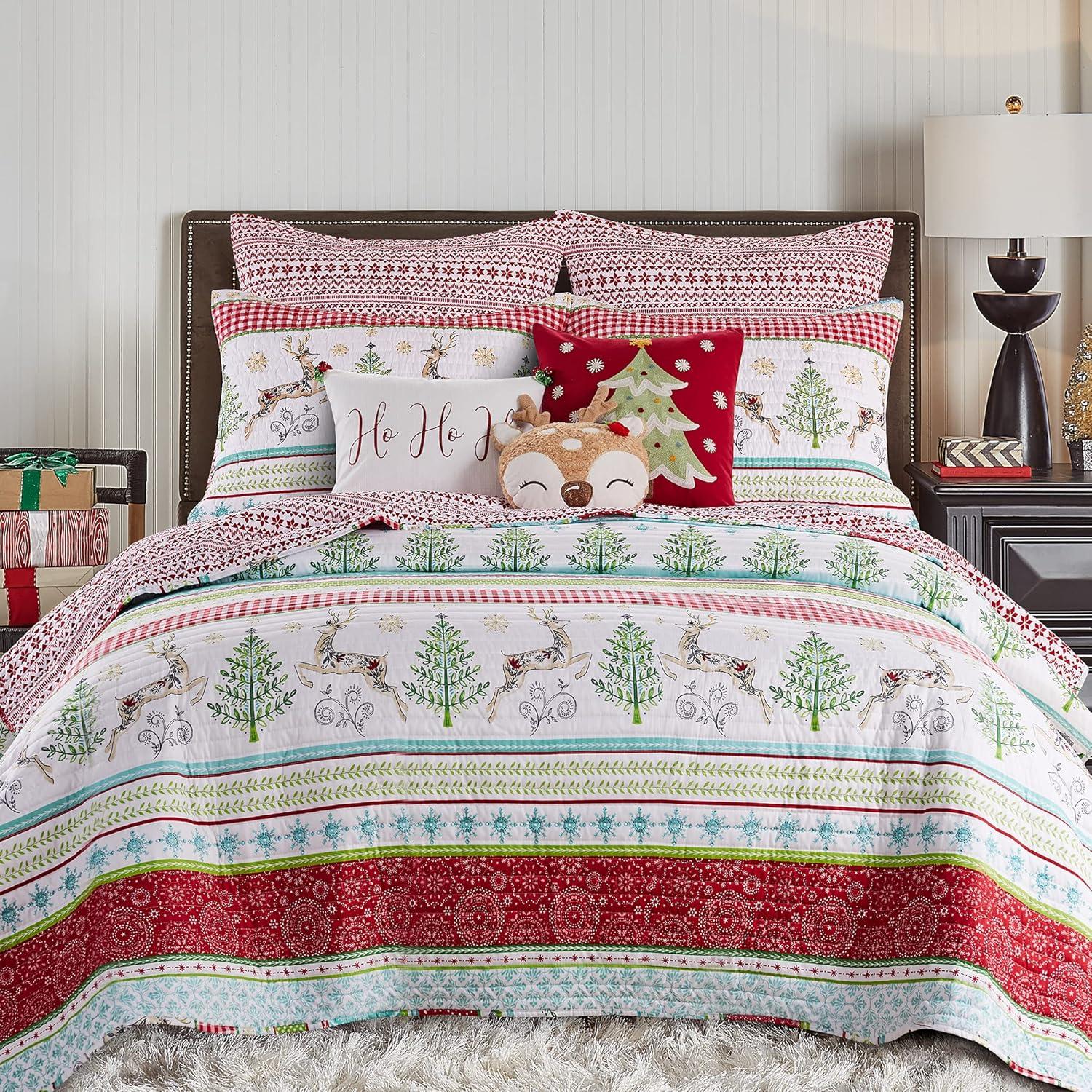 Levtex Home Merry & Bright Comet and Cupid Collection Microfiber Quilt, Twin