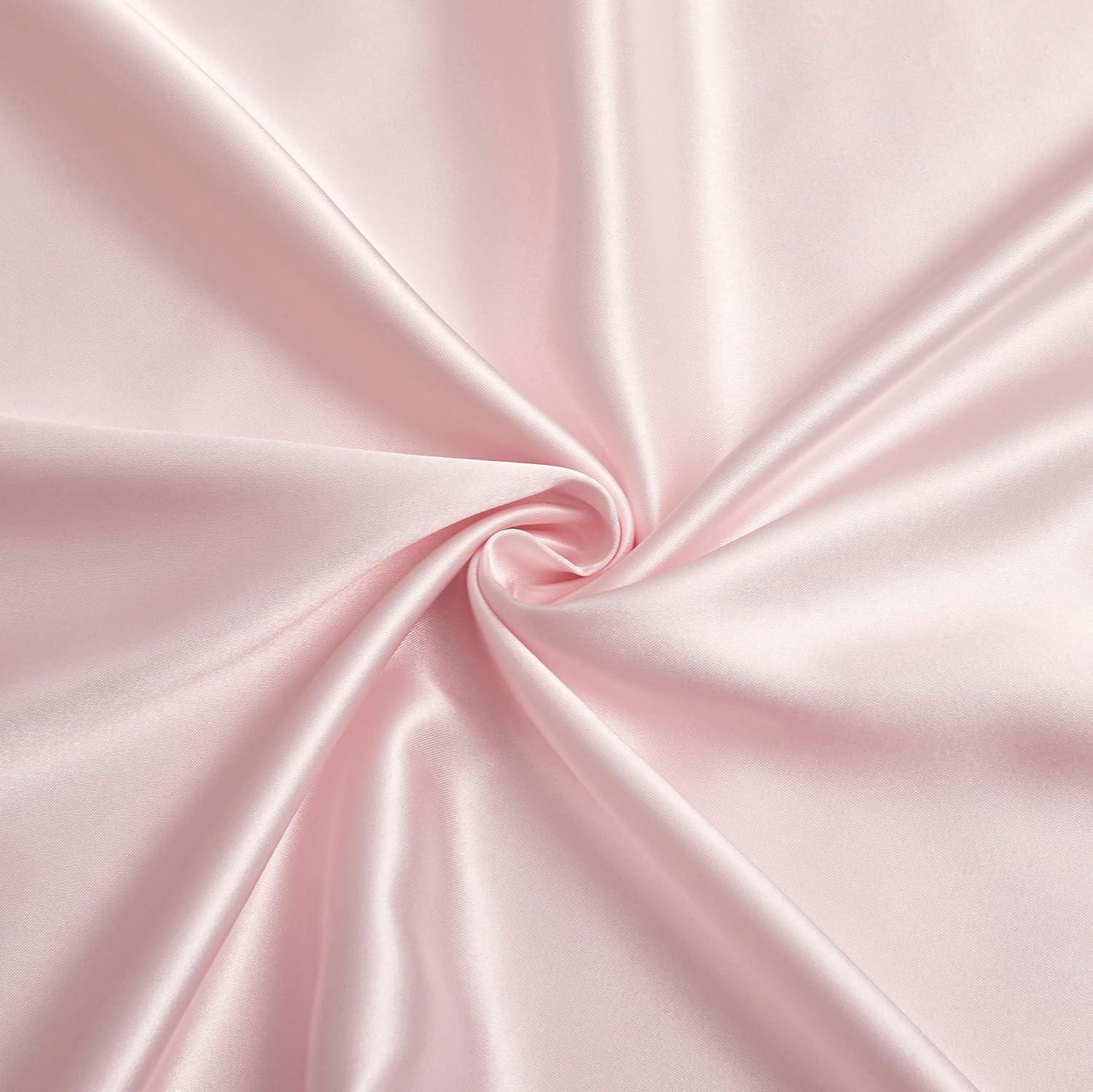 Blush Pink Queen Satin Deep Pocket Bed Sheet Set