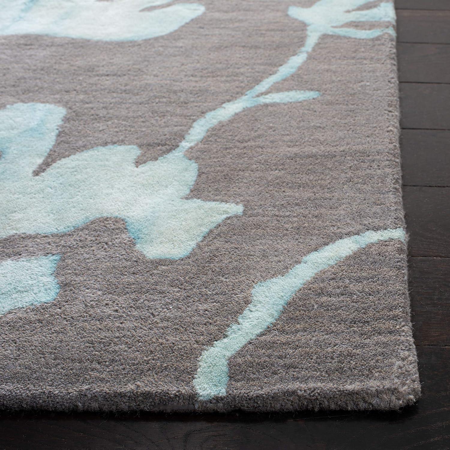 Dip Dye DDY716 Hand Tufted Area Rug - Grey/Turquoise - 8'9"x11'9" - Safavieh.