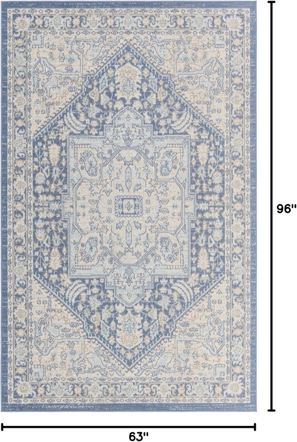 Unique Loom Whitney Collection Area Rug - Milano (5'  x 8' Rectangle Powder Pink/Blue)