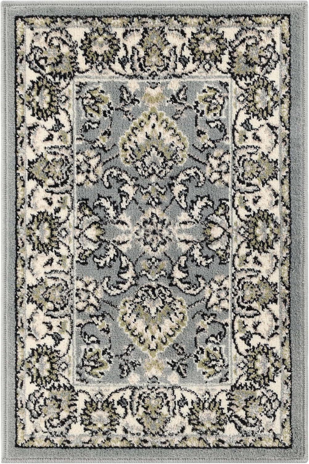 Superior Traditional Floral Area Rug 2' x 3', Indoor Rugs For Living Room Bedroom, Cream