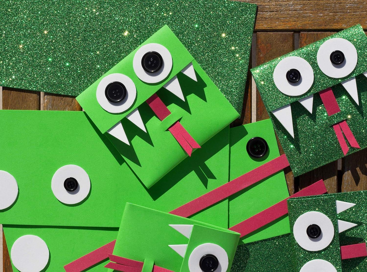 36 Pack Glitter Foam Sheets, 9 x 12 Inch, by Better Office Products, Assorted 12 Colors, for Arts and Crafts, 36 Sheets