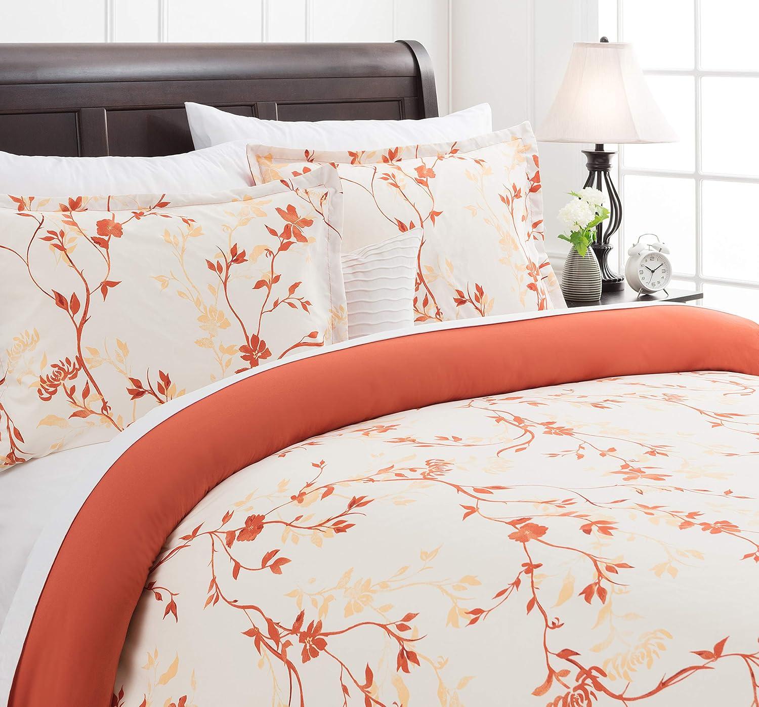 Chanasya Reversible Floral Print Duvet Cover Set