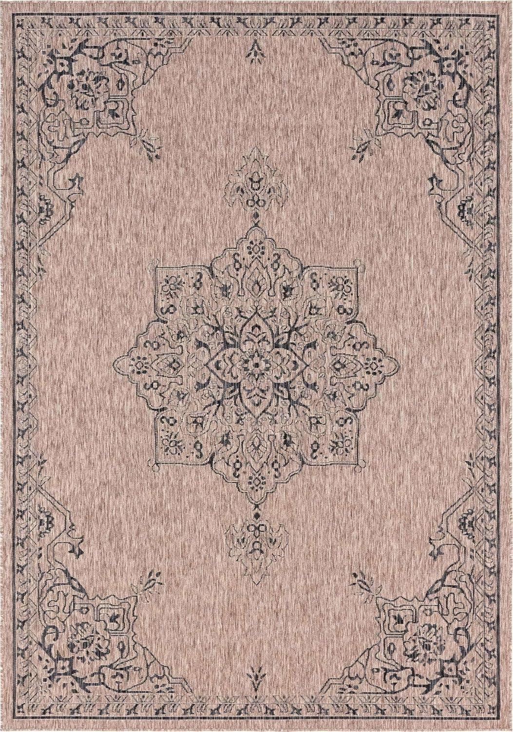 Unique Loom Outdoor Traditional Antique Medallion Woven Area Rug