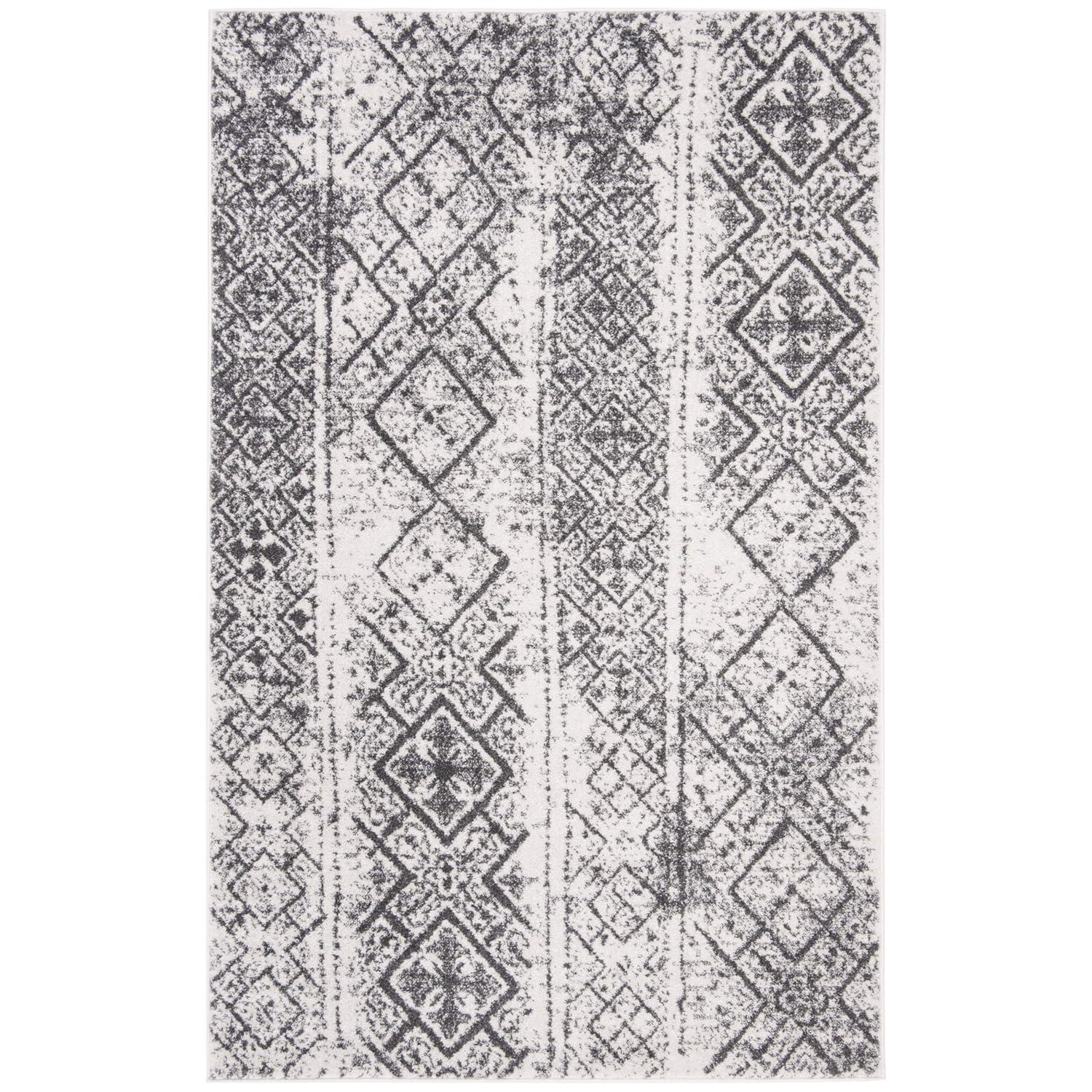Adirondack ADR111 Machine Made Indoor Area Rug - Silver/Black - 5'-1"x7'-6" - Safavieh