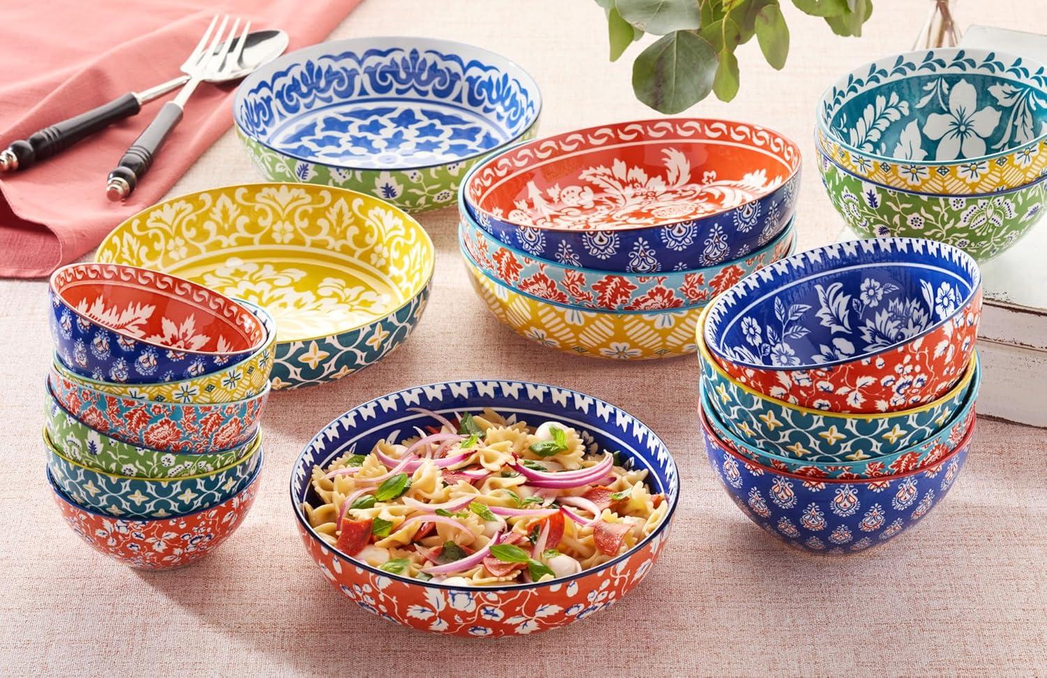Certified International Panache Set of 6 Soup Pasta Bowl 6 asst 9.25in Diam x 2.25in 40oz (Set of 6)