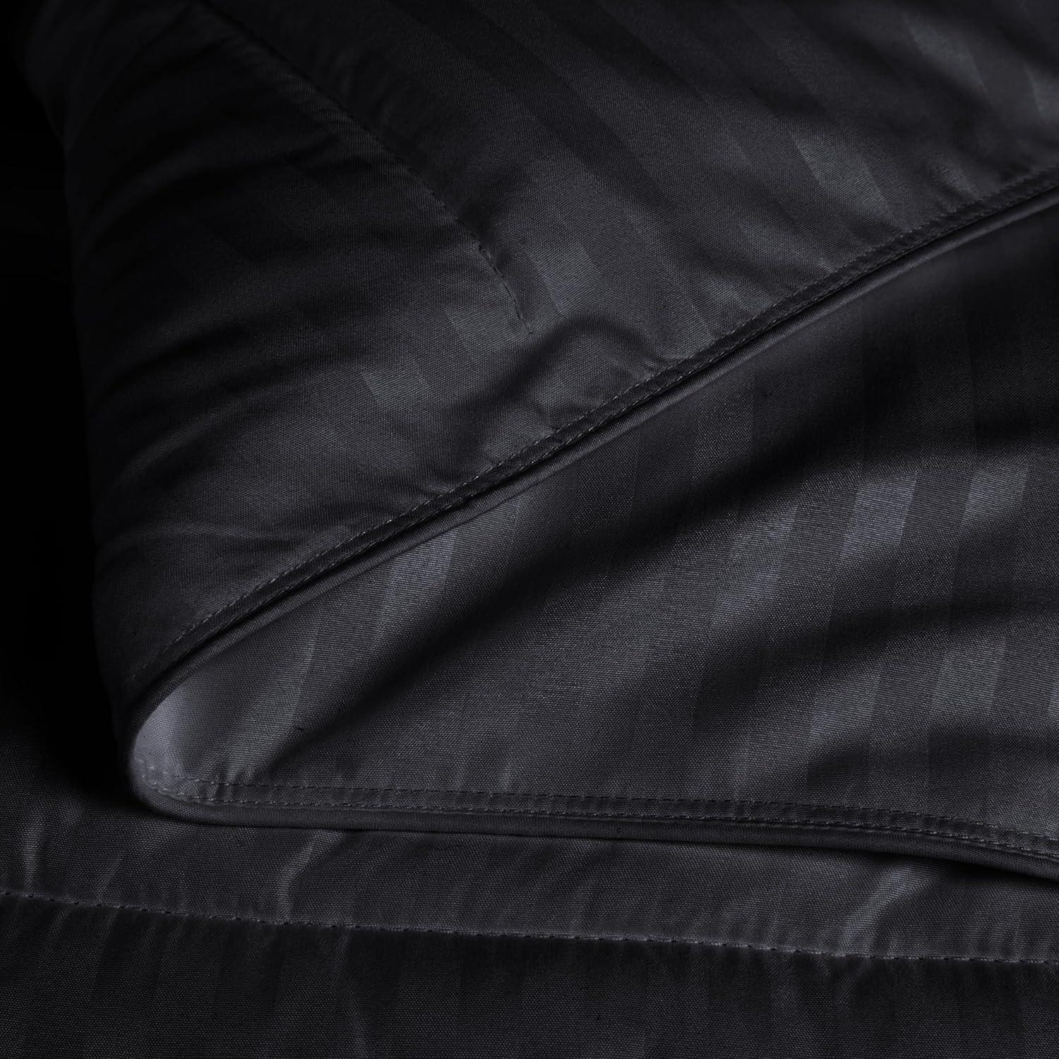 Superior Striped Reversible Box-Quilt Brushed Microfiber Medium Weight Down Alternative Comforter